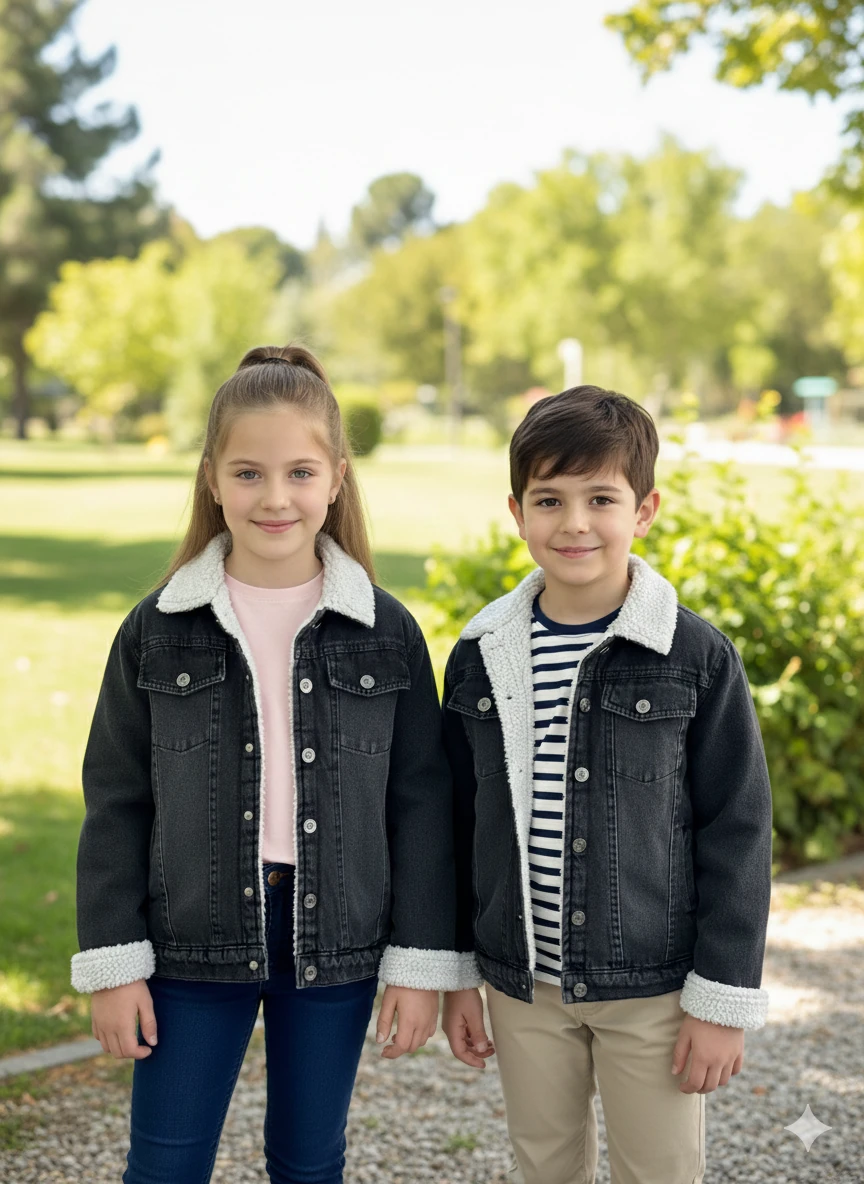 Füme  İçi Yünlü Kot Ceket