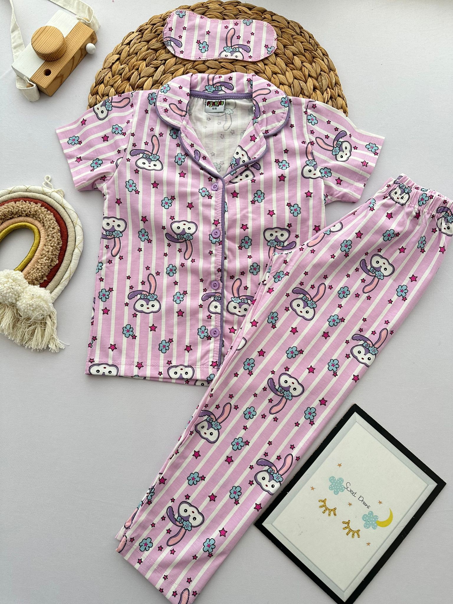 Kız Çocuk Sevimli Sanrioed 3'Lü Pijama Takım