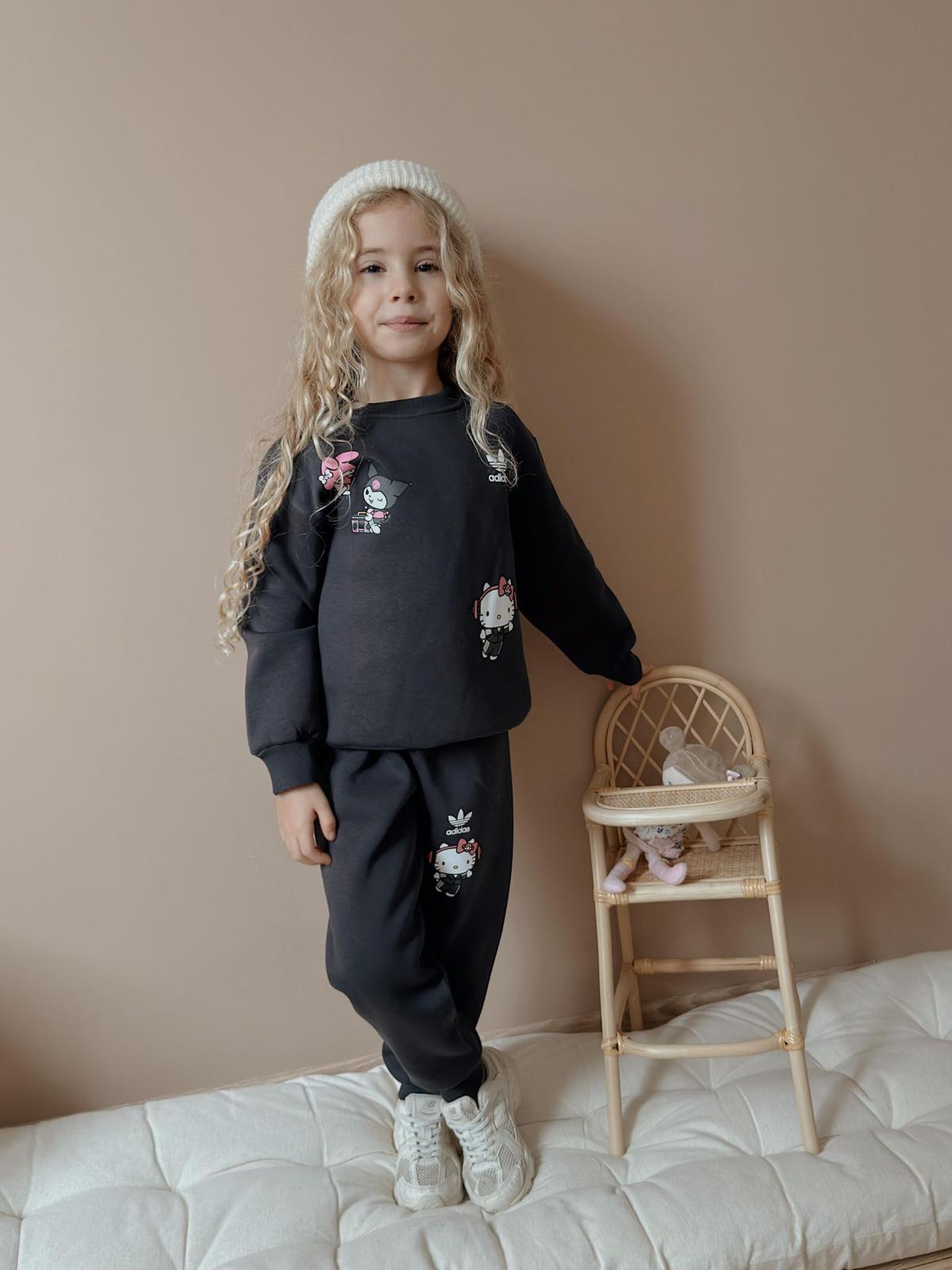 Kız Çocuk Siyah Kuromi Desenli Takım