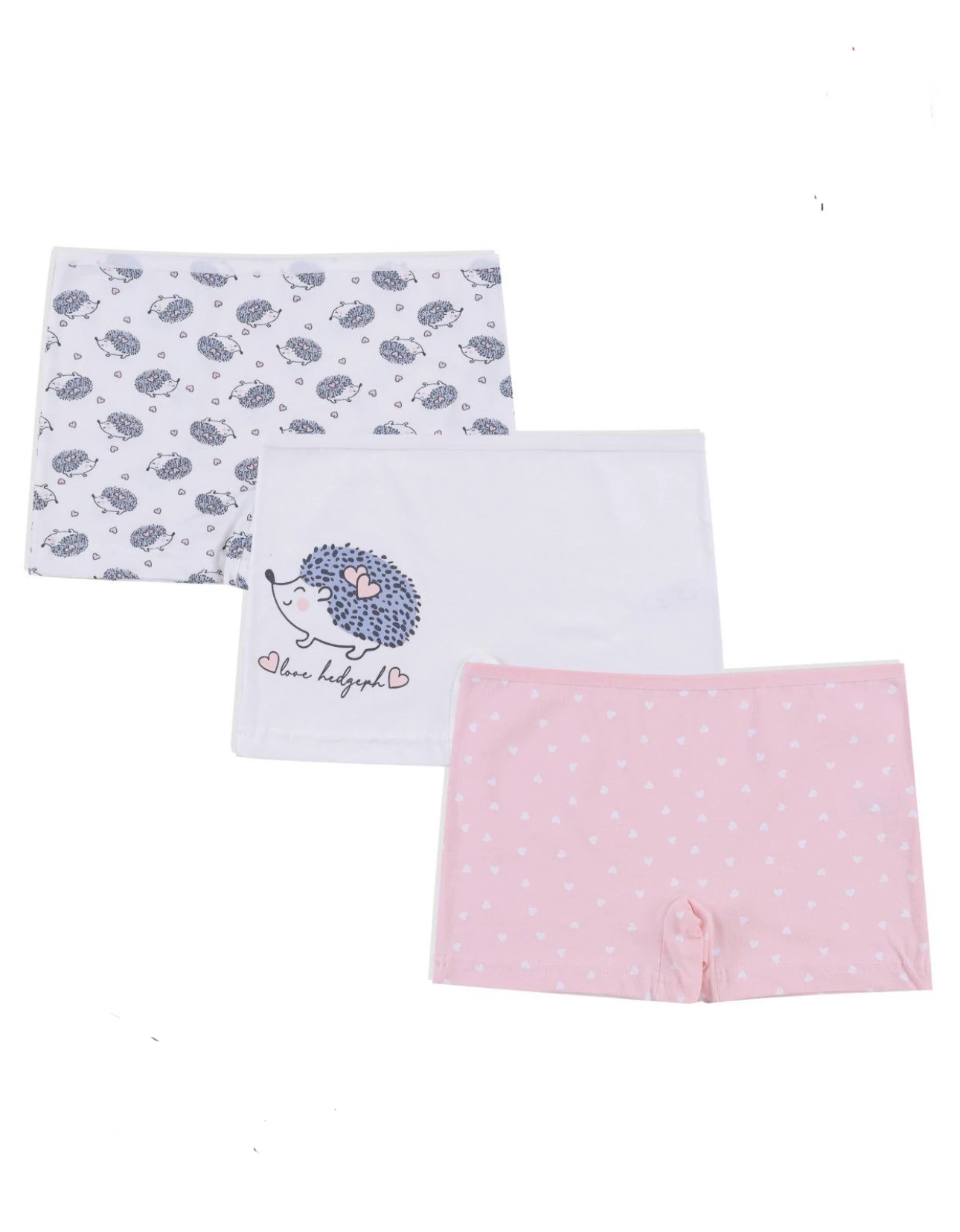 Kız Çocuk Kirpi Desenli  3’lü Boxer Set