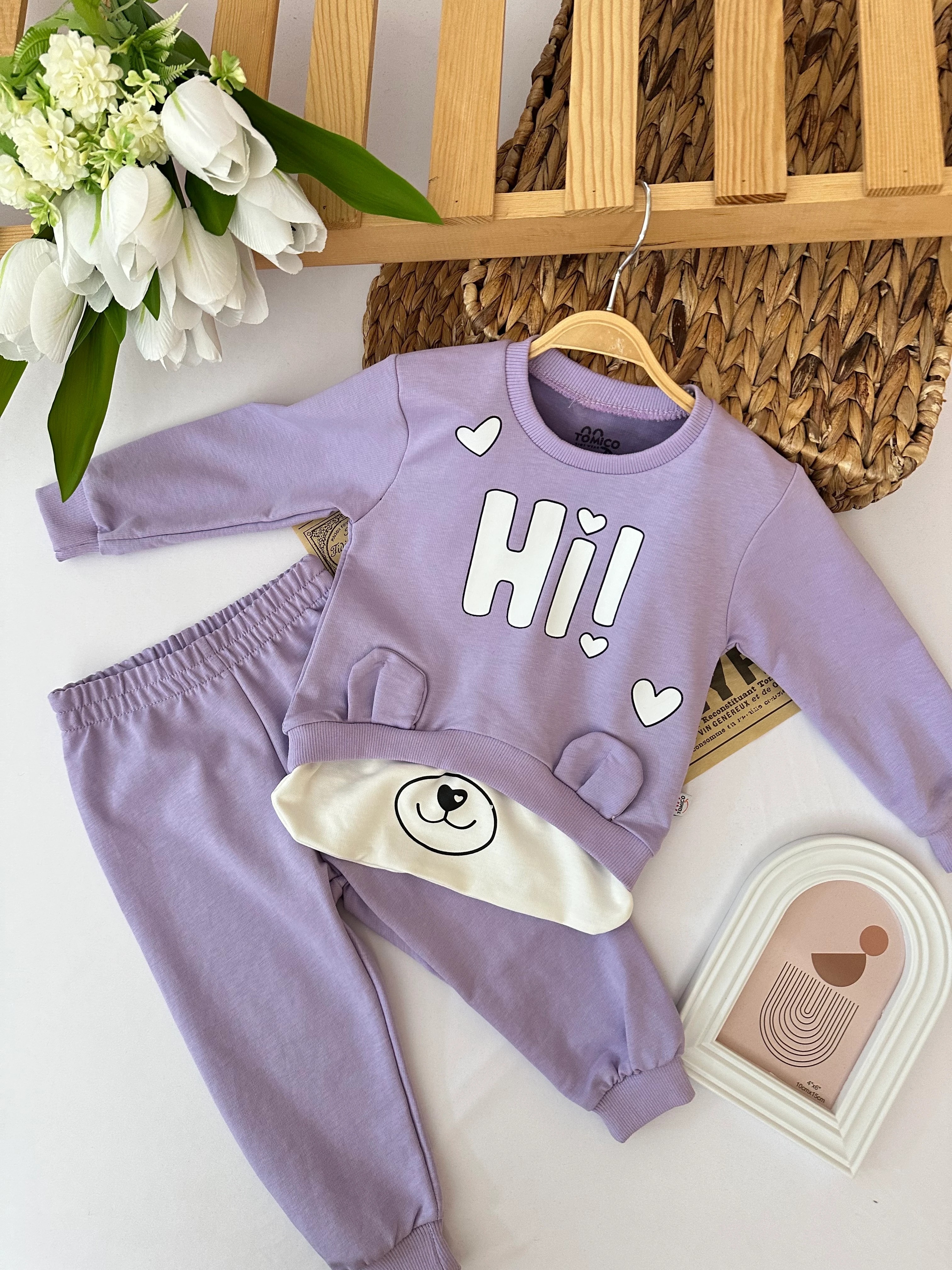 Kız Çocuk Lila Ayıcık 2'li Takım