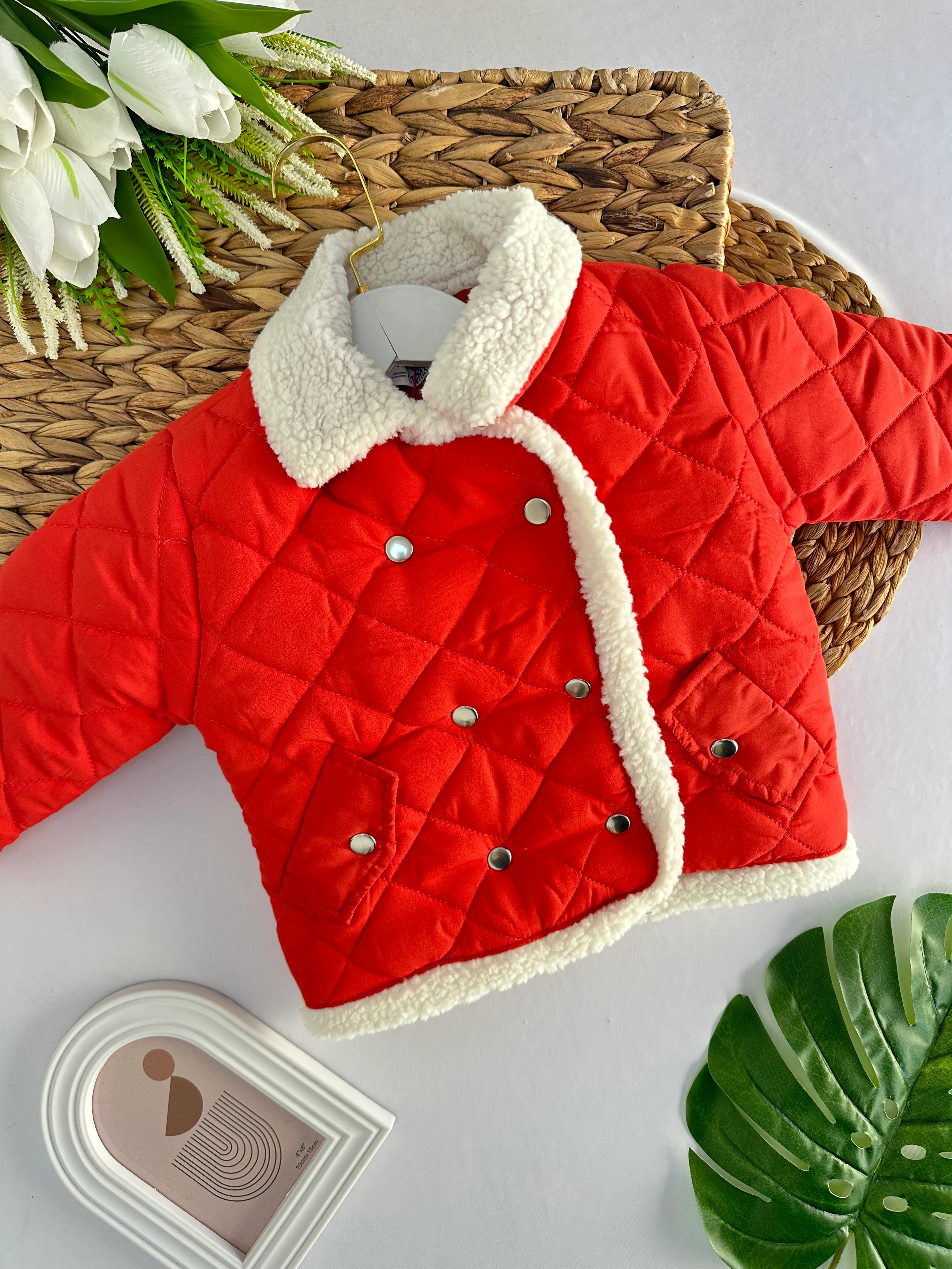 Kız Çocuk Mercan İçi Yünlü Mont