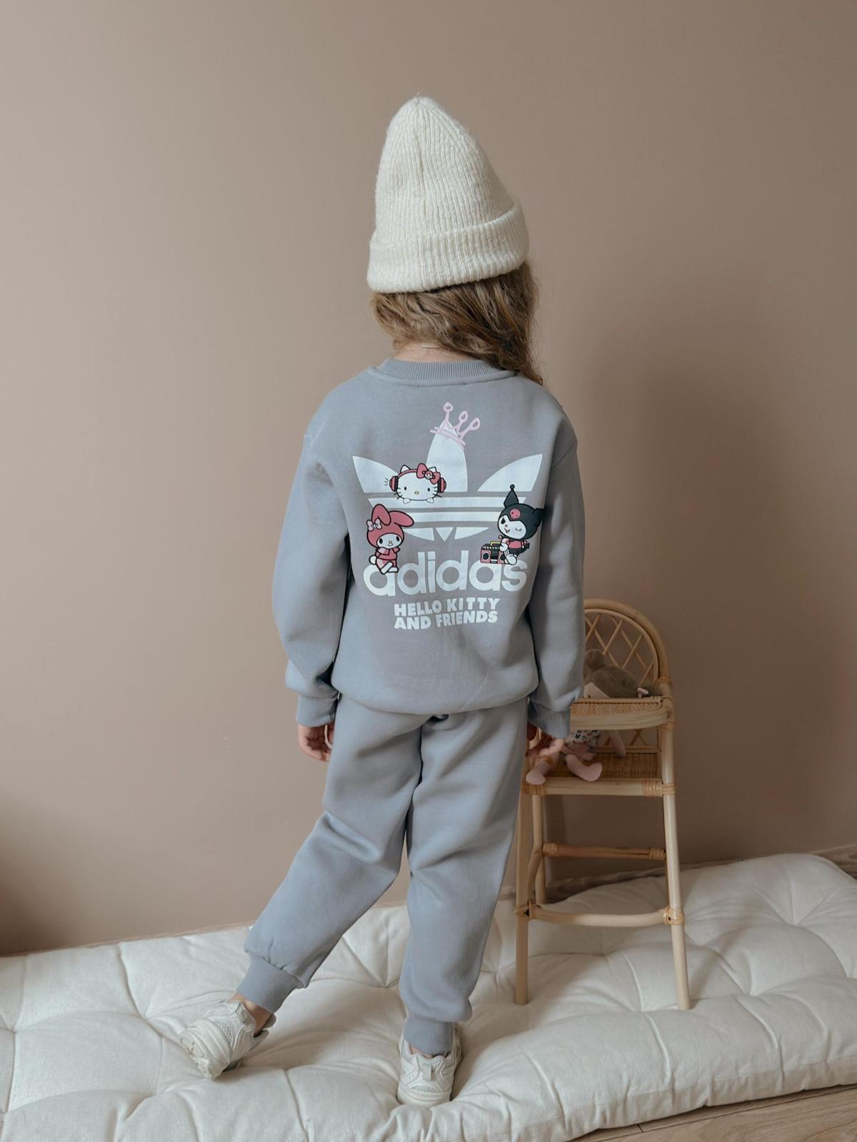 Kız Çocuk Gri Kuromi Desenli Takım