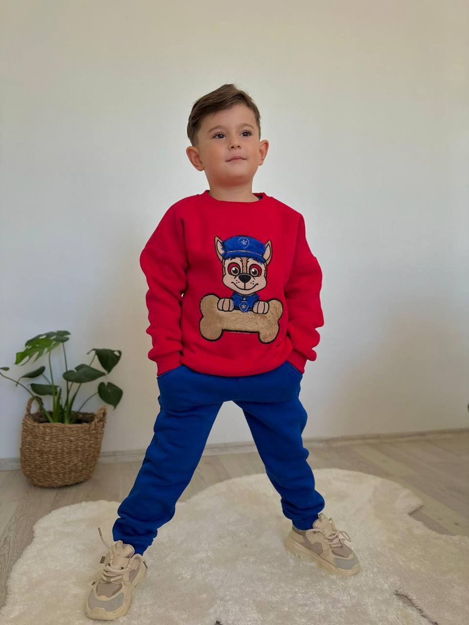 Erkek Çocuk Kırmızı Mavi Paw Petrol Takım