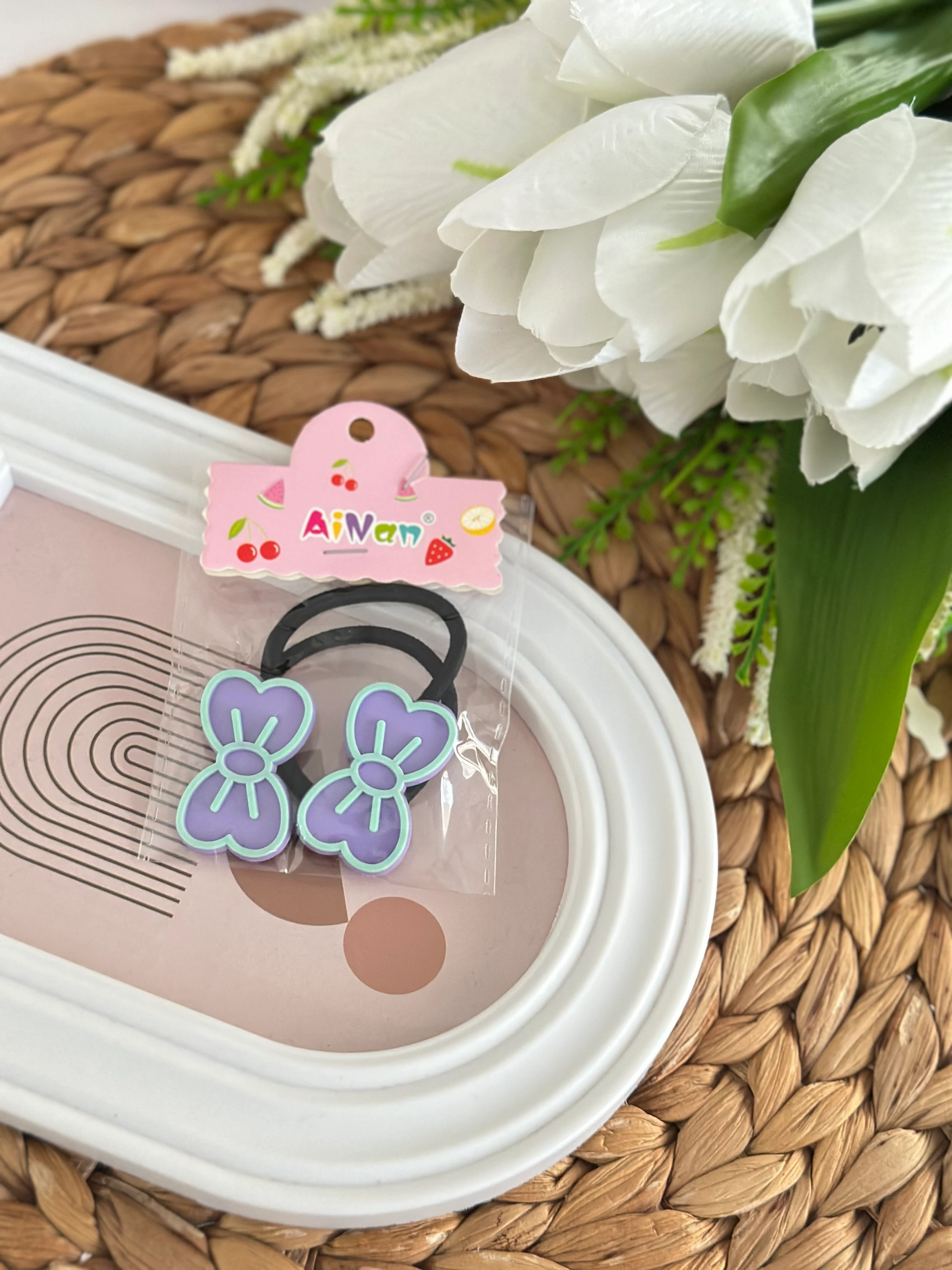 Mor Mavi Fiyonk 2'li Lastik Toka