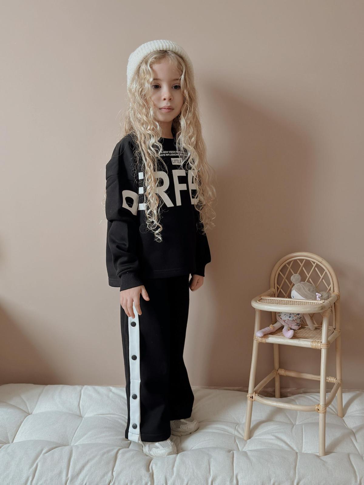 Kız Çocuk Siyah Perfect Beyaz Şeritli Takım