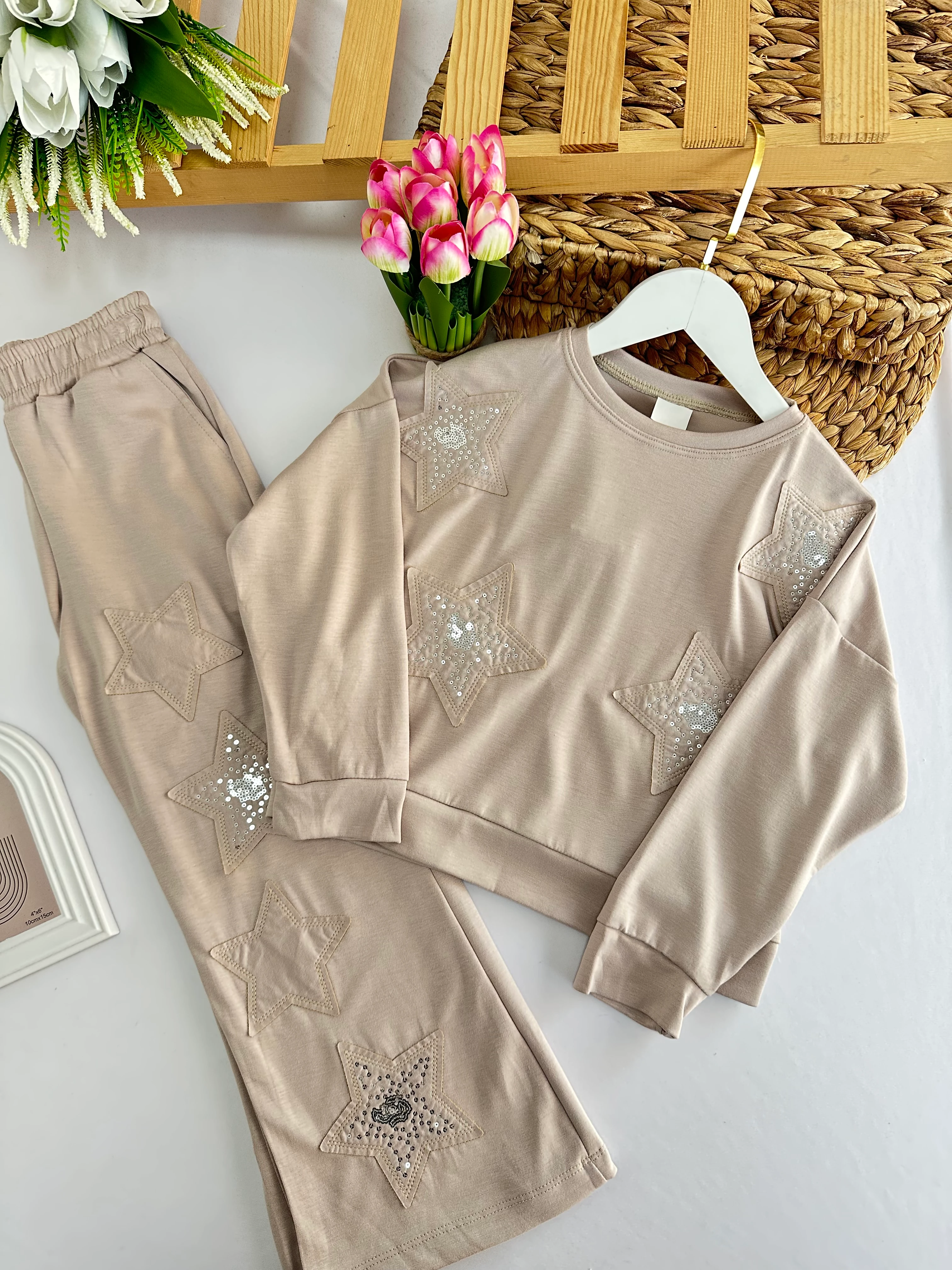 Kız Çocuk Vizon Oysho Kumaş Yıldızlı Takım