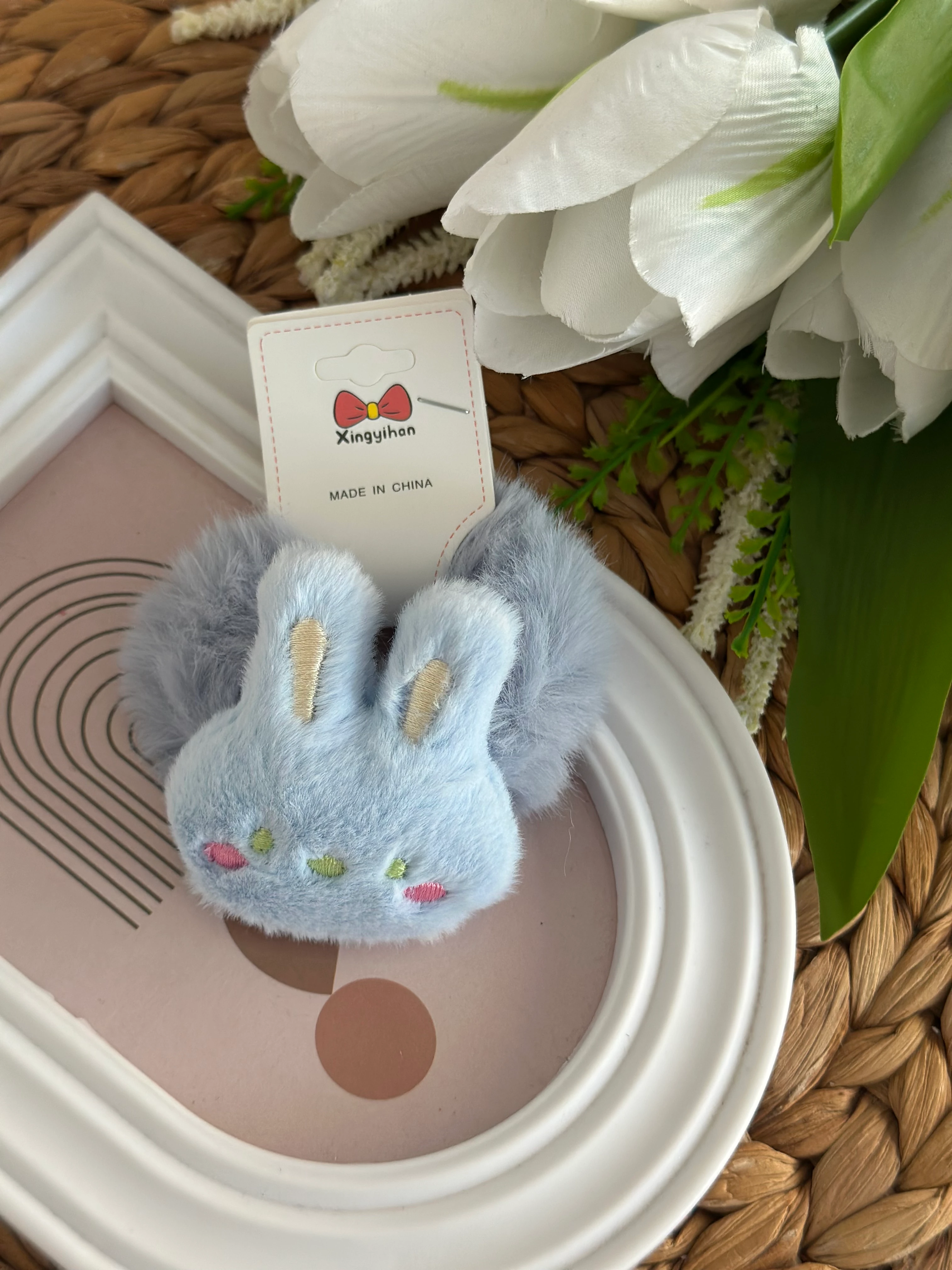 Mavi Tavşancık Peluş Lastik Toka