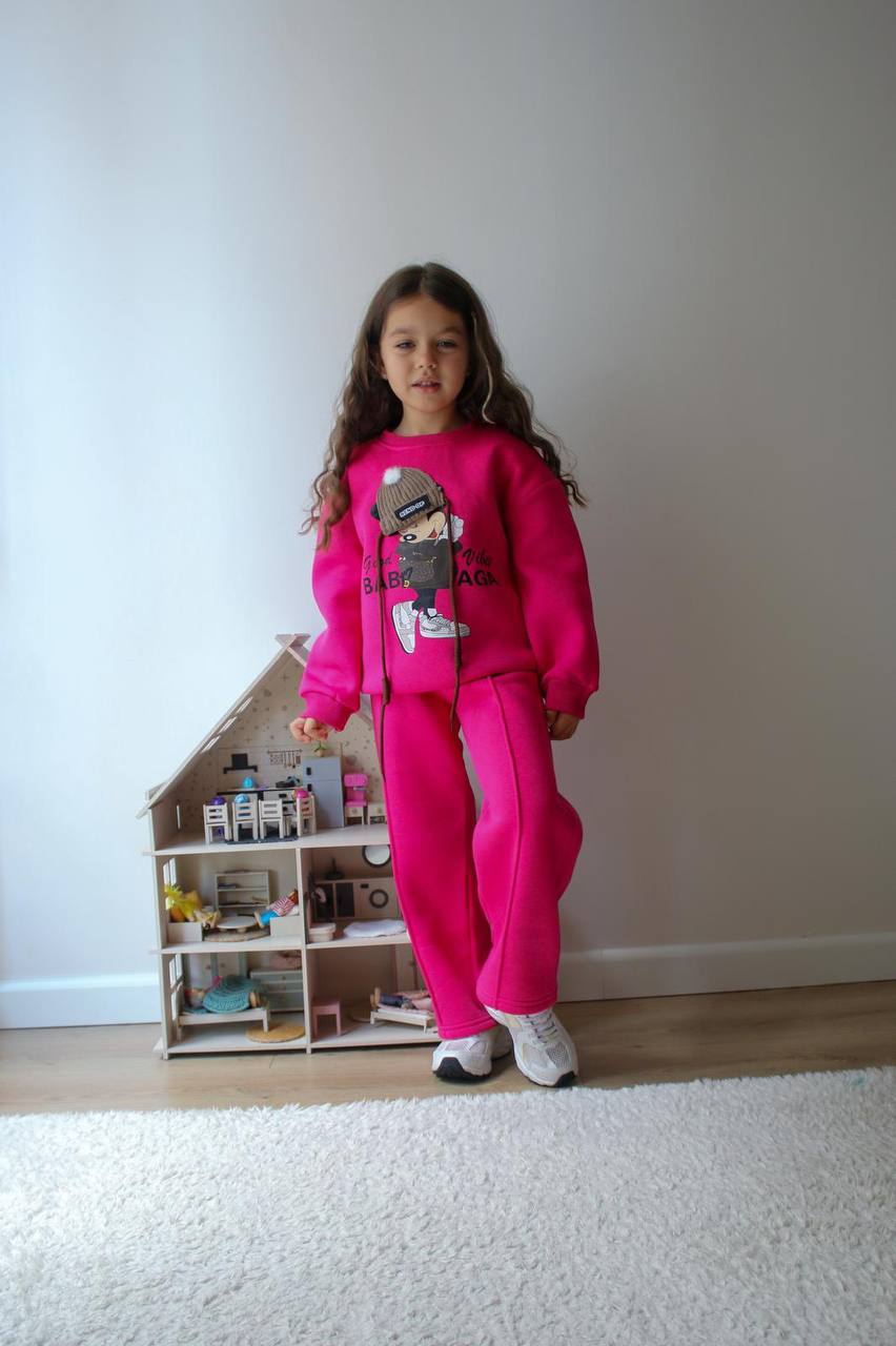 Kız Çocuk Fuşya Bereli Minnie Mouse Alt-Üst Takım
