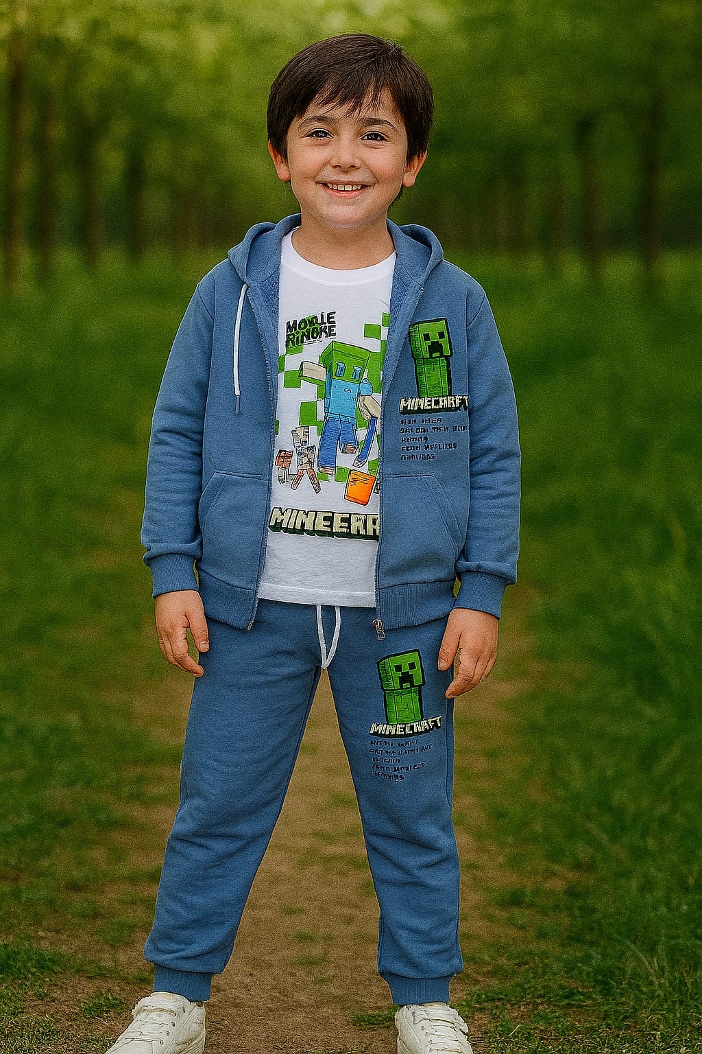 Erkek Çocuk Mavi Minecraft 3'lü Takım