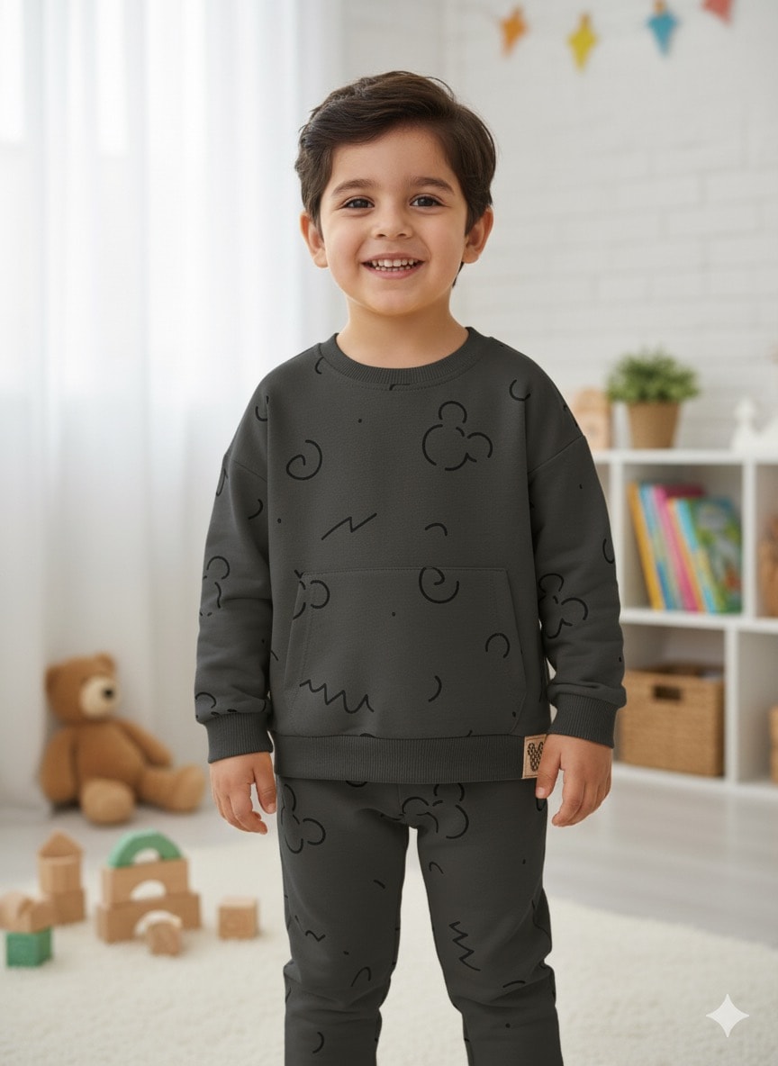 Erkek Çocuk Antrasit Mickey Takım