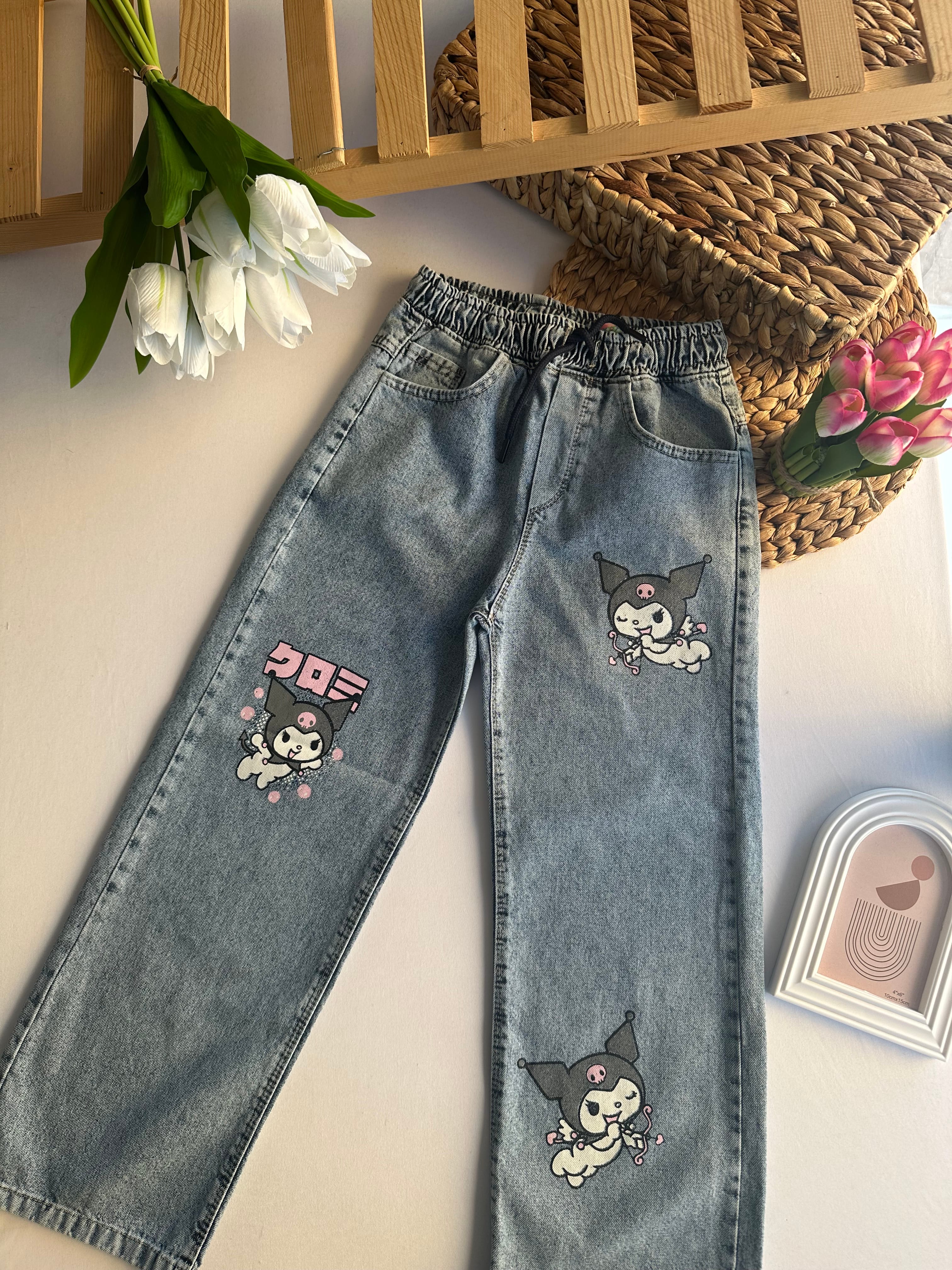 Kız Çocuk Kuromi Kot Pantolon