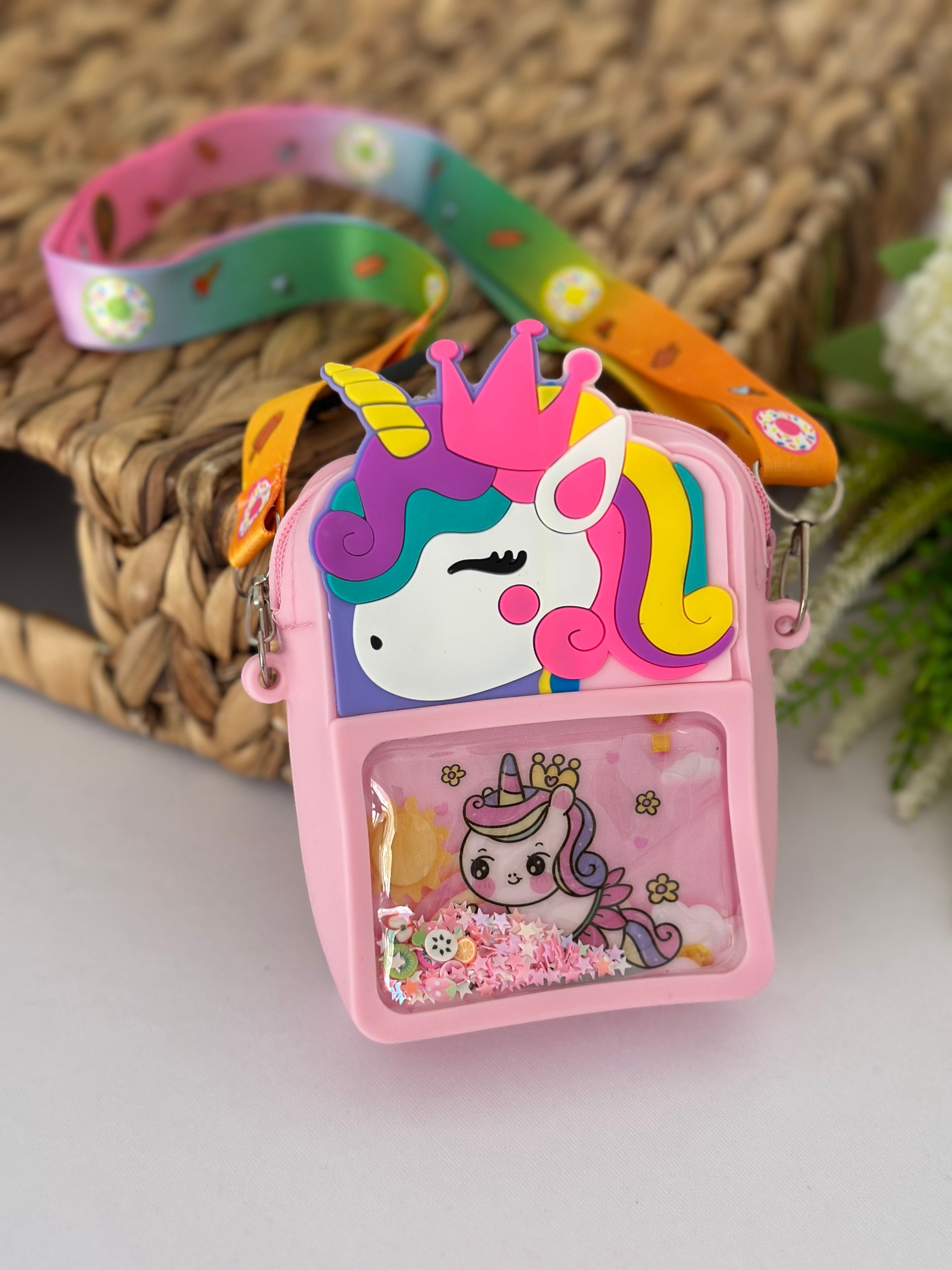 Pembe Unicorn Silikon Çanta