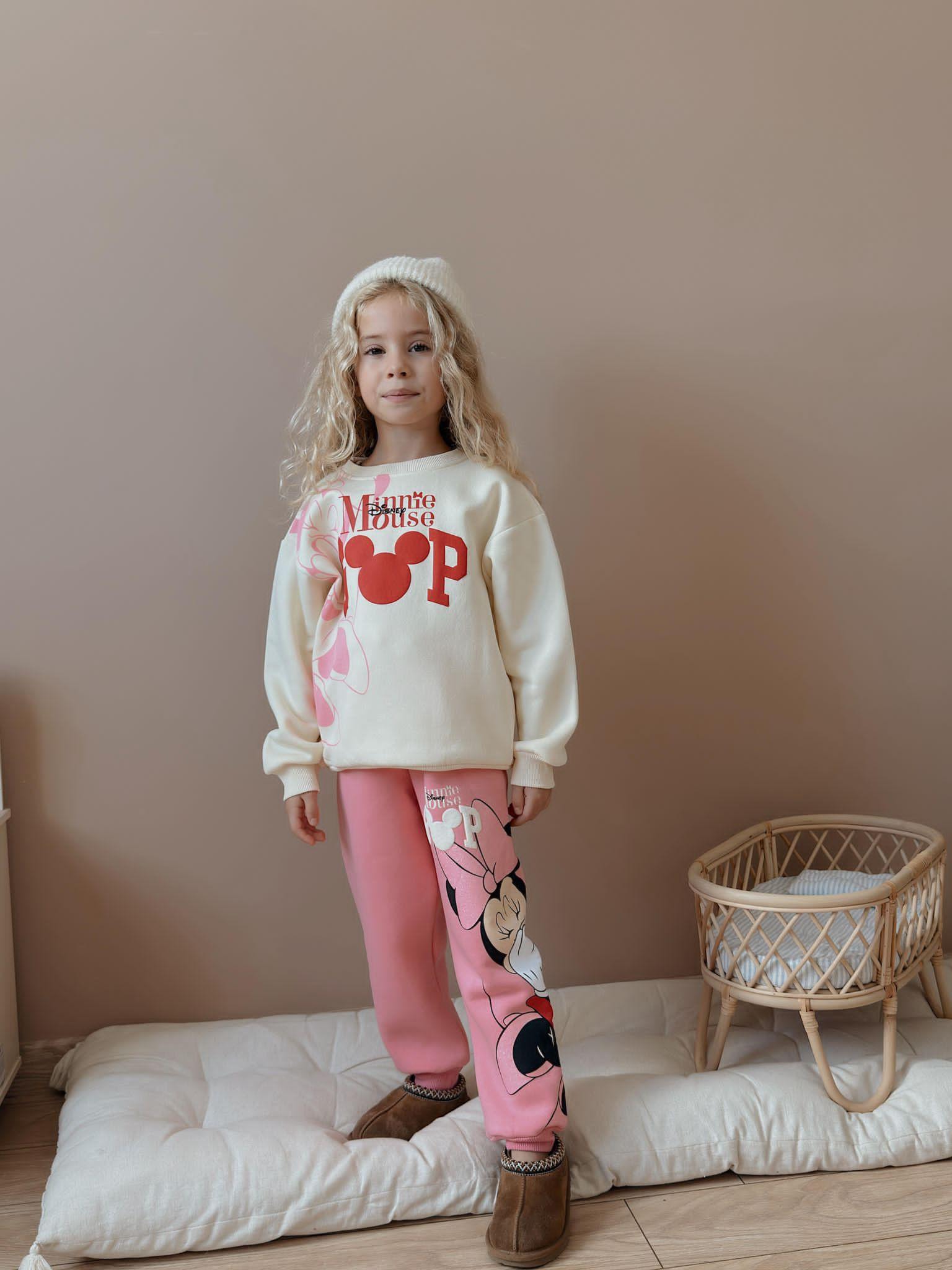 Kız Çocuk Pembe Minnie Mouse Takım