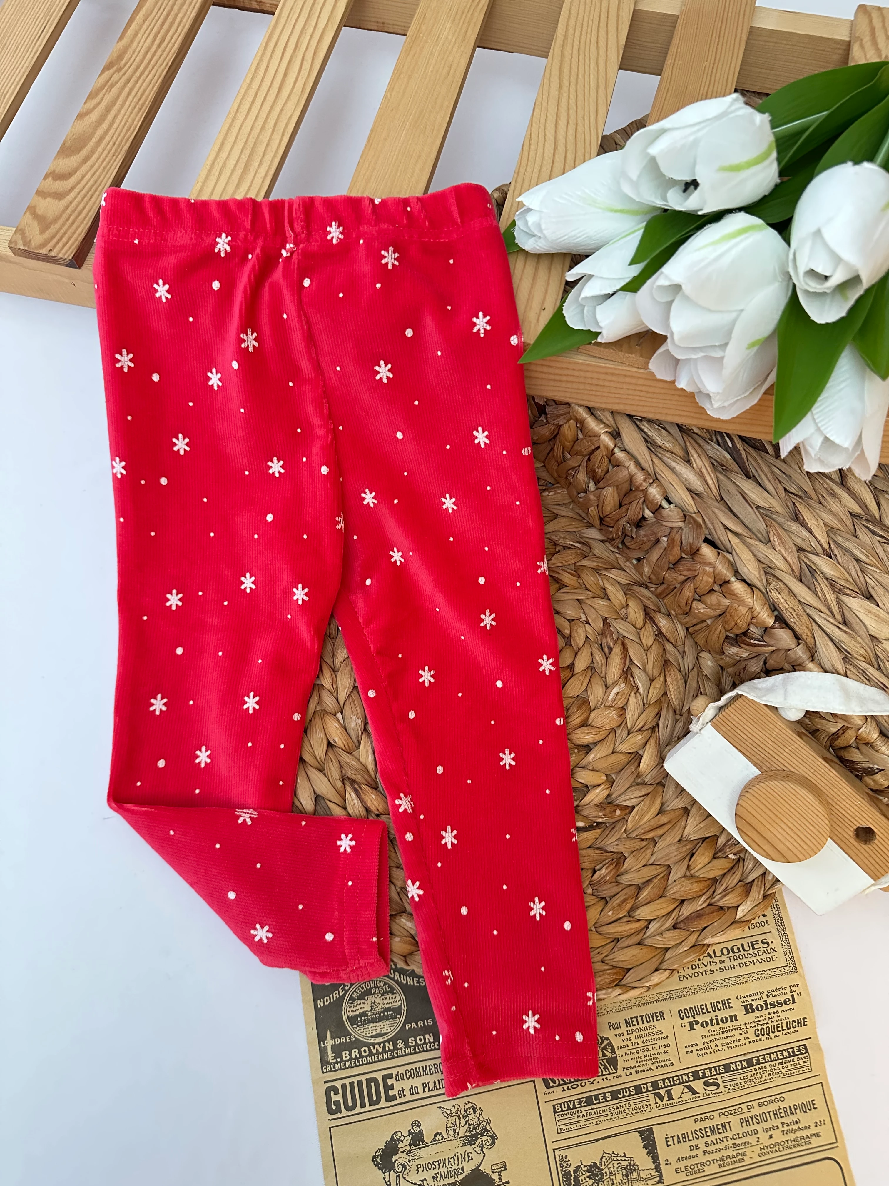 Kız Çocuk Pembe Kar Tanesi Kadife Tayt