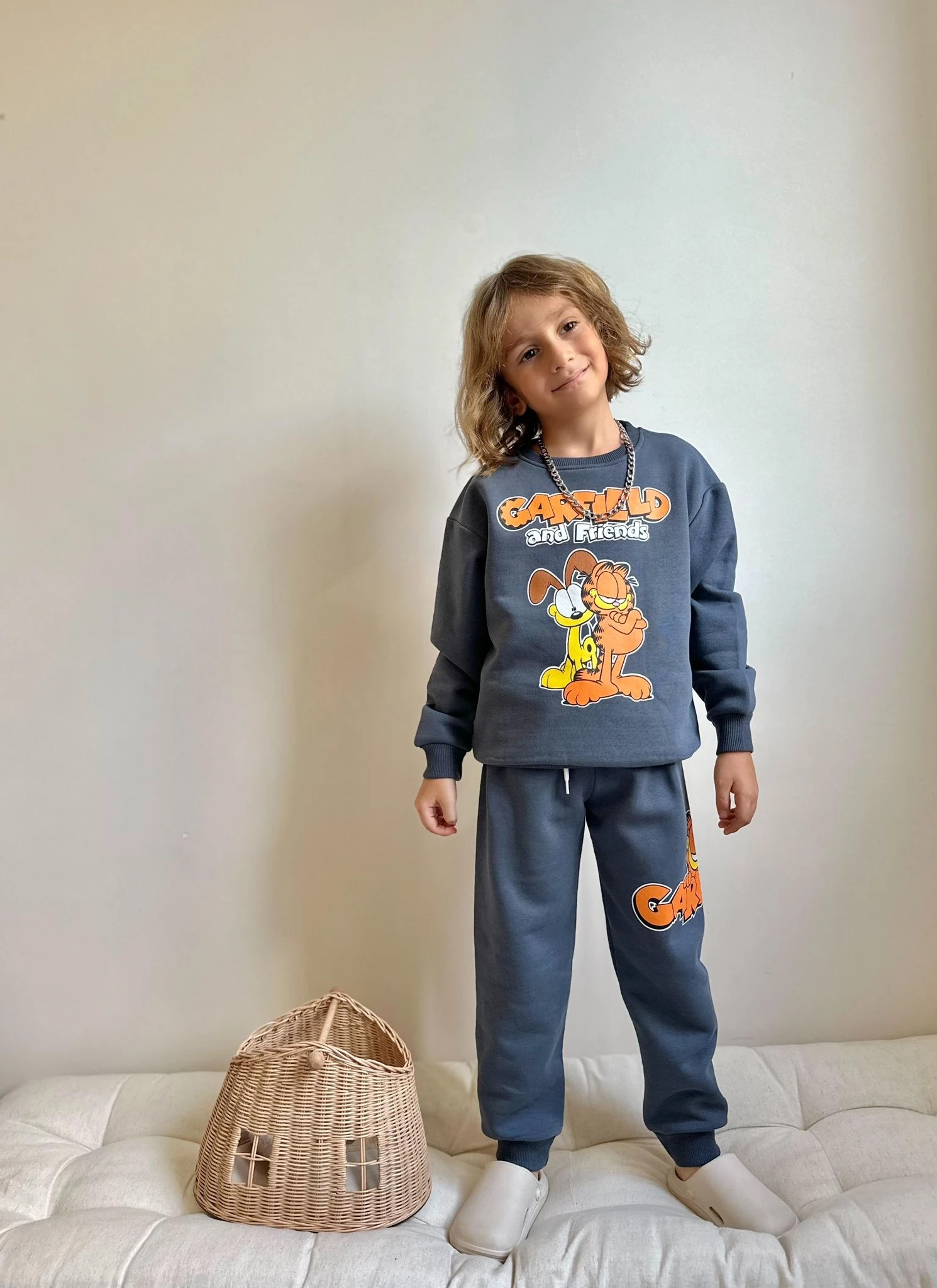 Erkek Çocuk Antrasit Garfield Takım