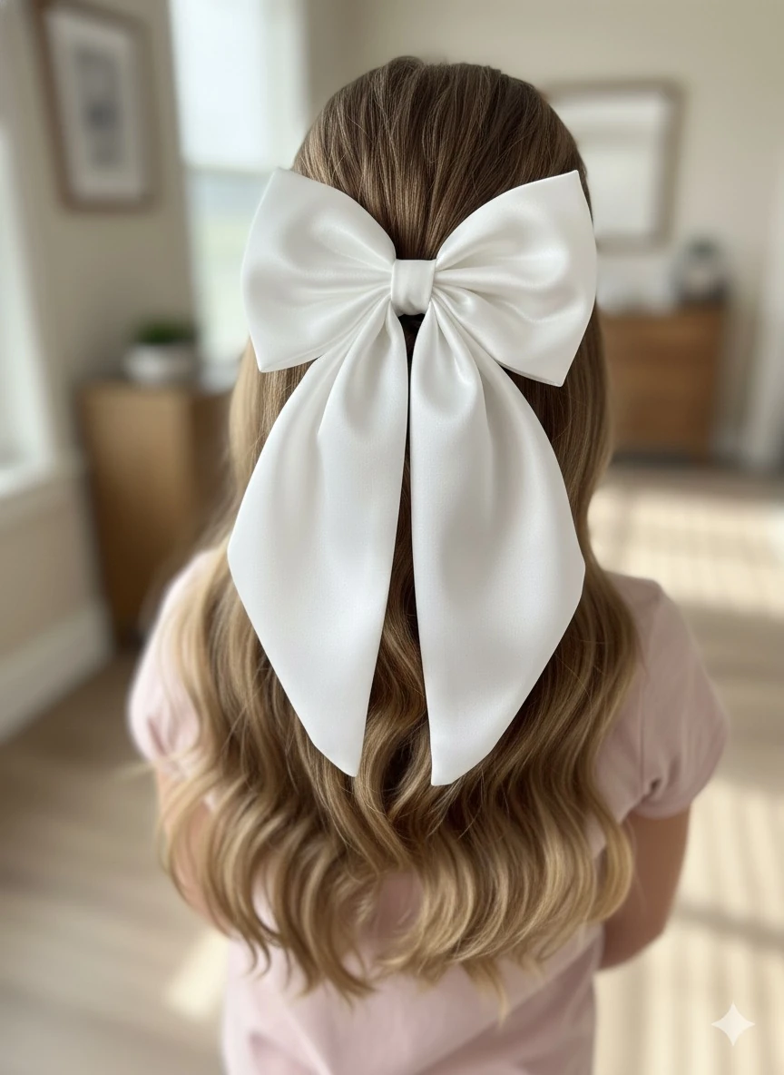 Beyaz Saten Fiyonk Toka