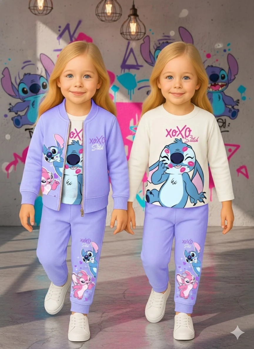 Kız Çocuk Lila Stitch 3'lü Takım