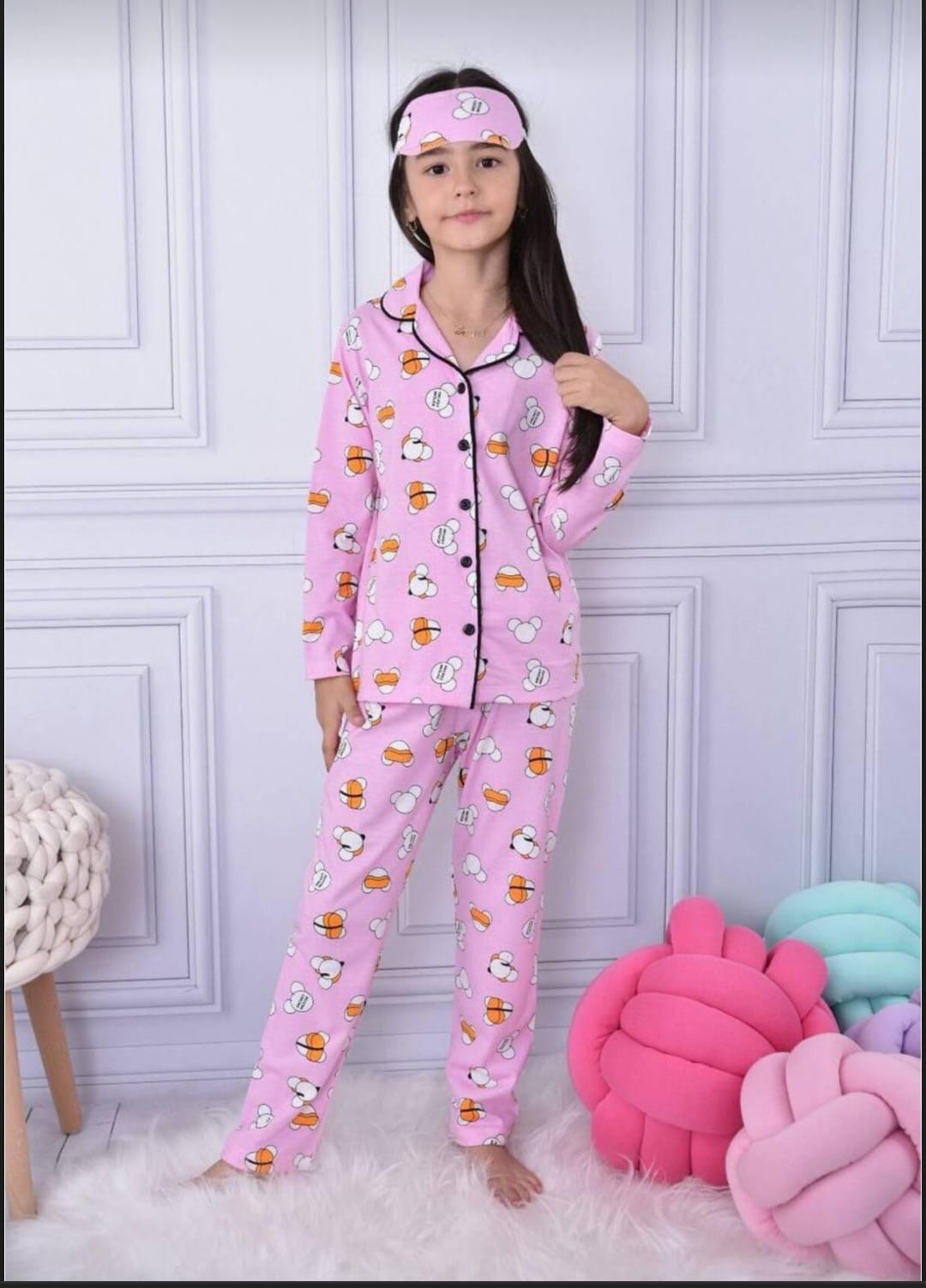 Kız Çocuk Minnie 3'Lü Pijama Takım