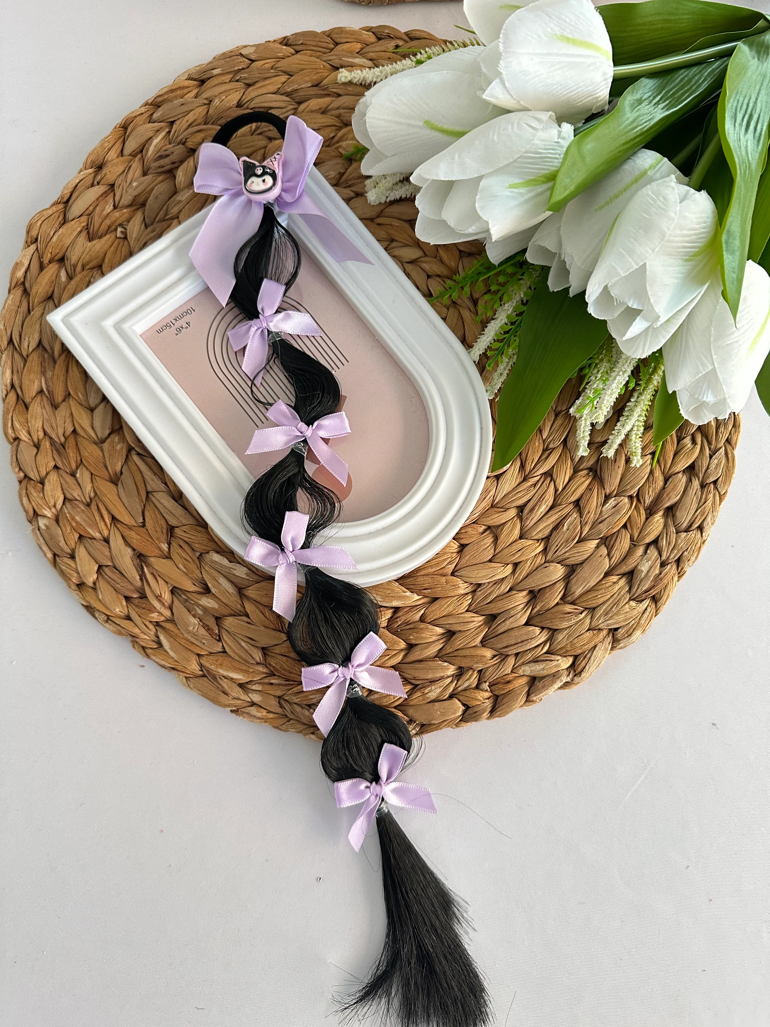 Kuromi Fiyonklu Saç Örgü Lastik Toka