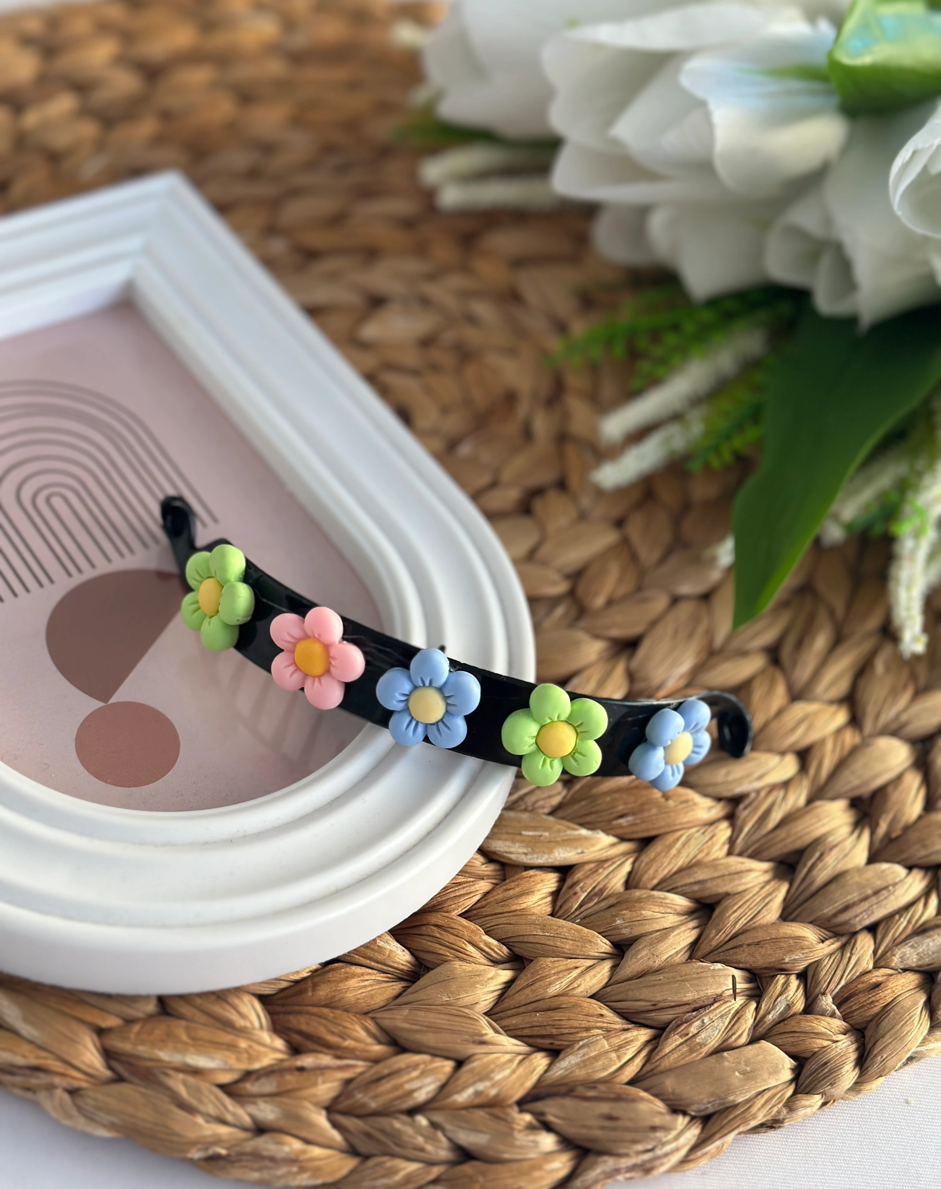 Renkli Papatya Saç Topuz Tokası