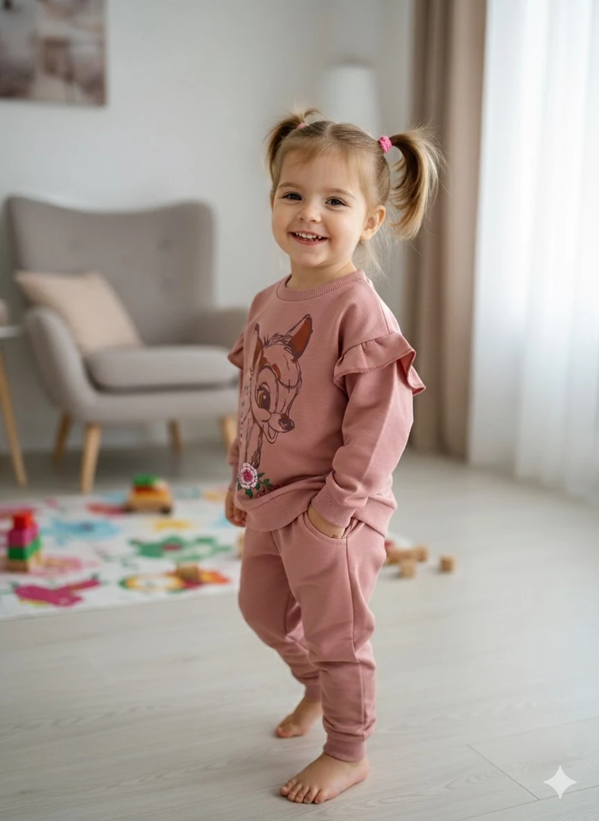 Kız Çocuk Gül Kurusu Bambi Takım 