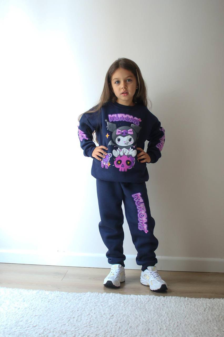 Kız Çocuk Kuromi Lacivert Takım
