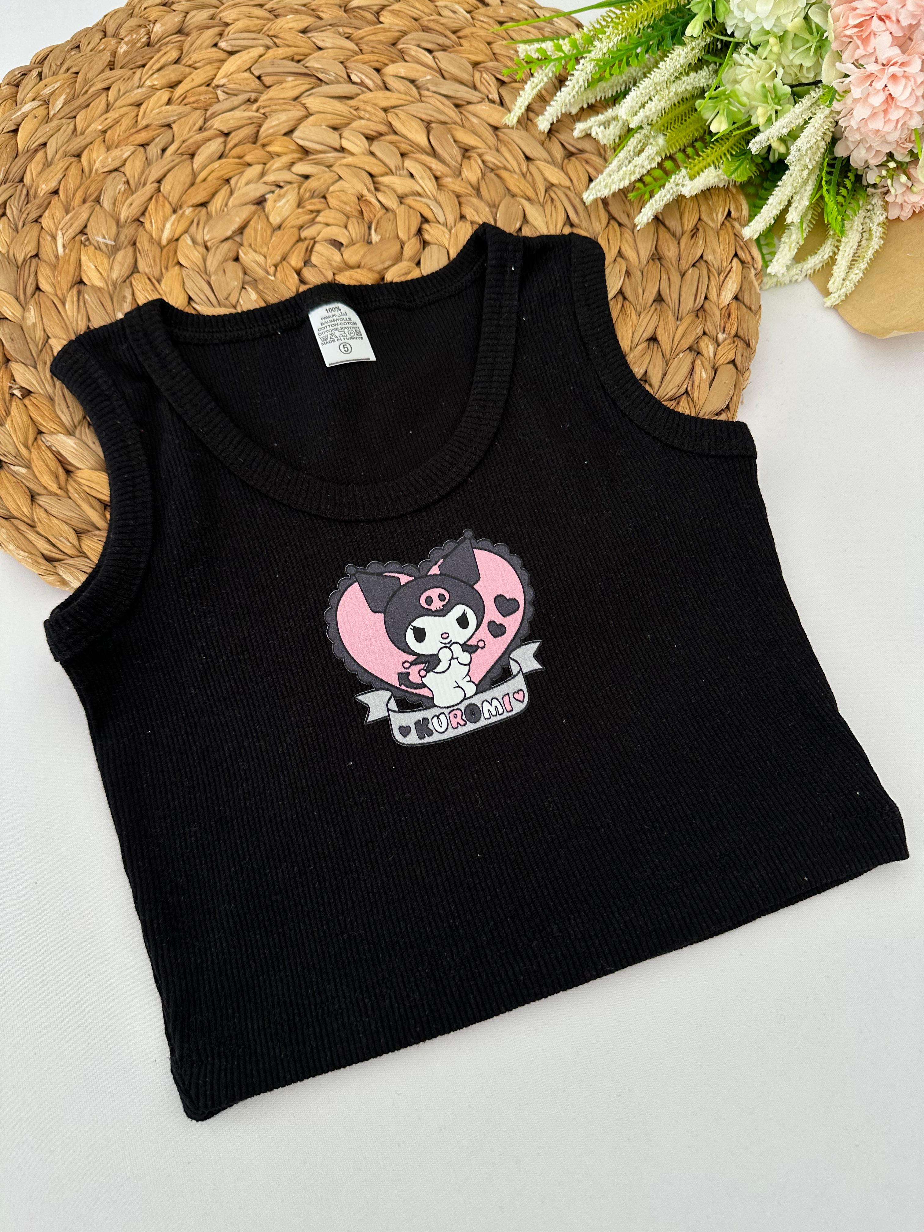 Kız Çocuk Siyah Kuromi Crop