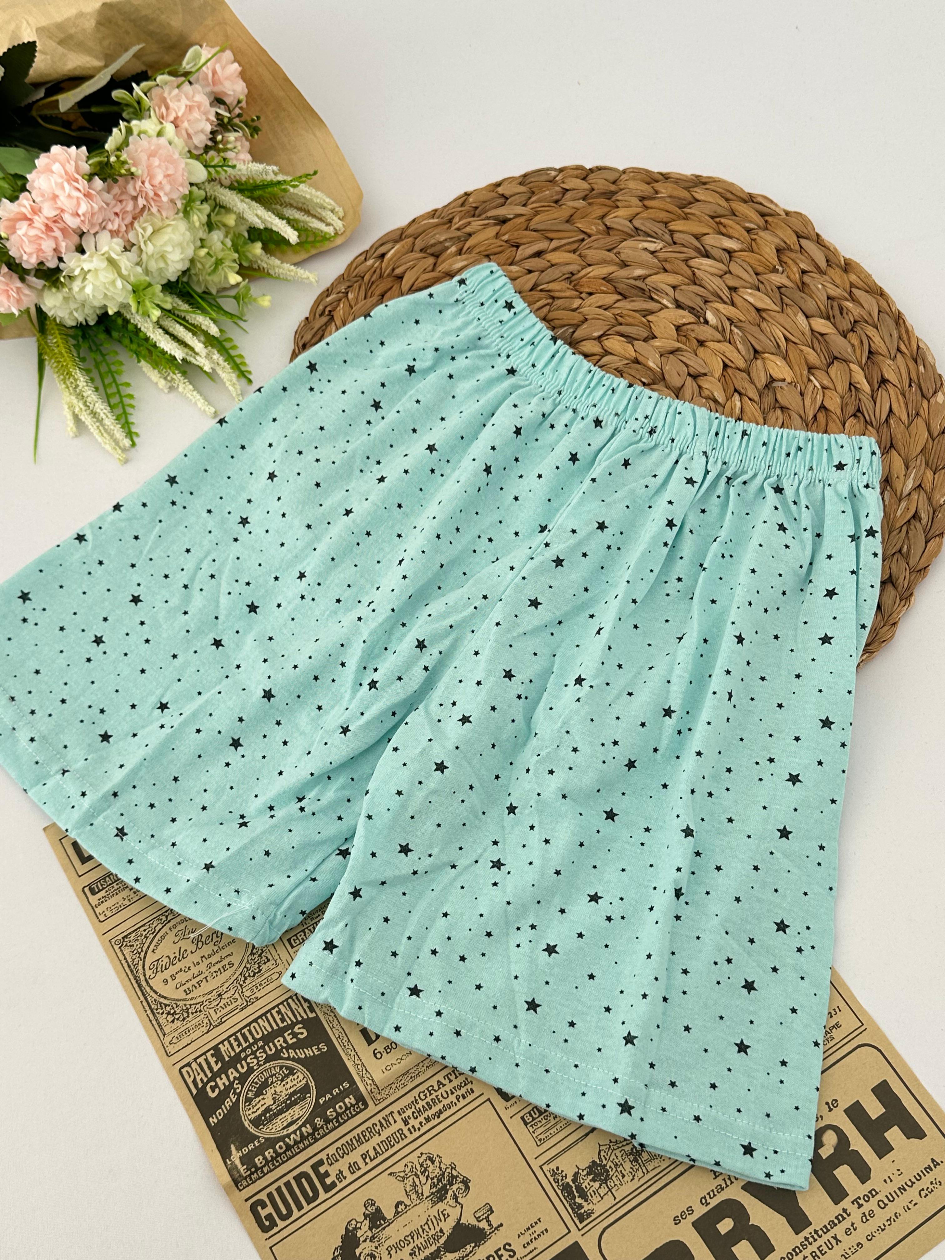 Mavi Yıldız Desenli Kadın Pijama Altı