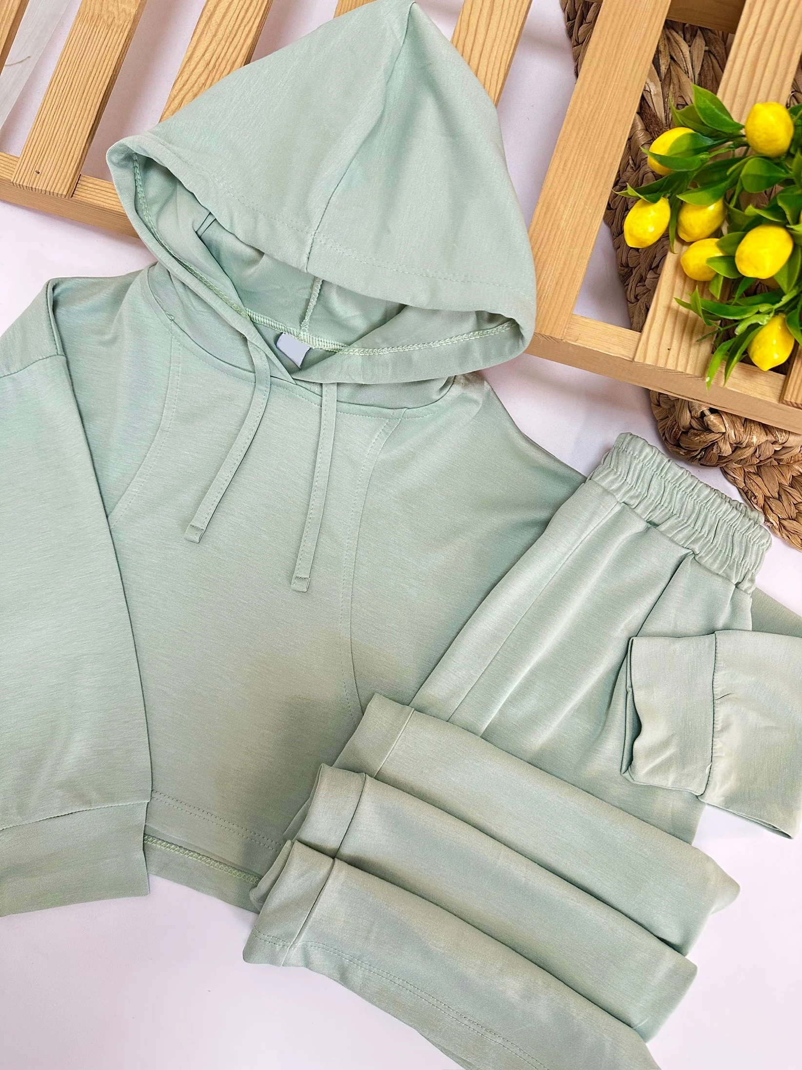 Kız Çocuk Yeşil Oysho Kapüşonlu Takım