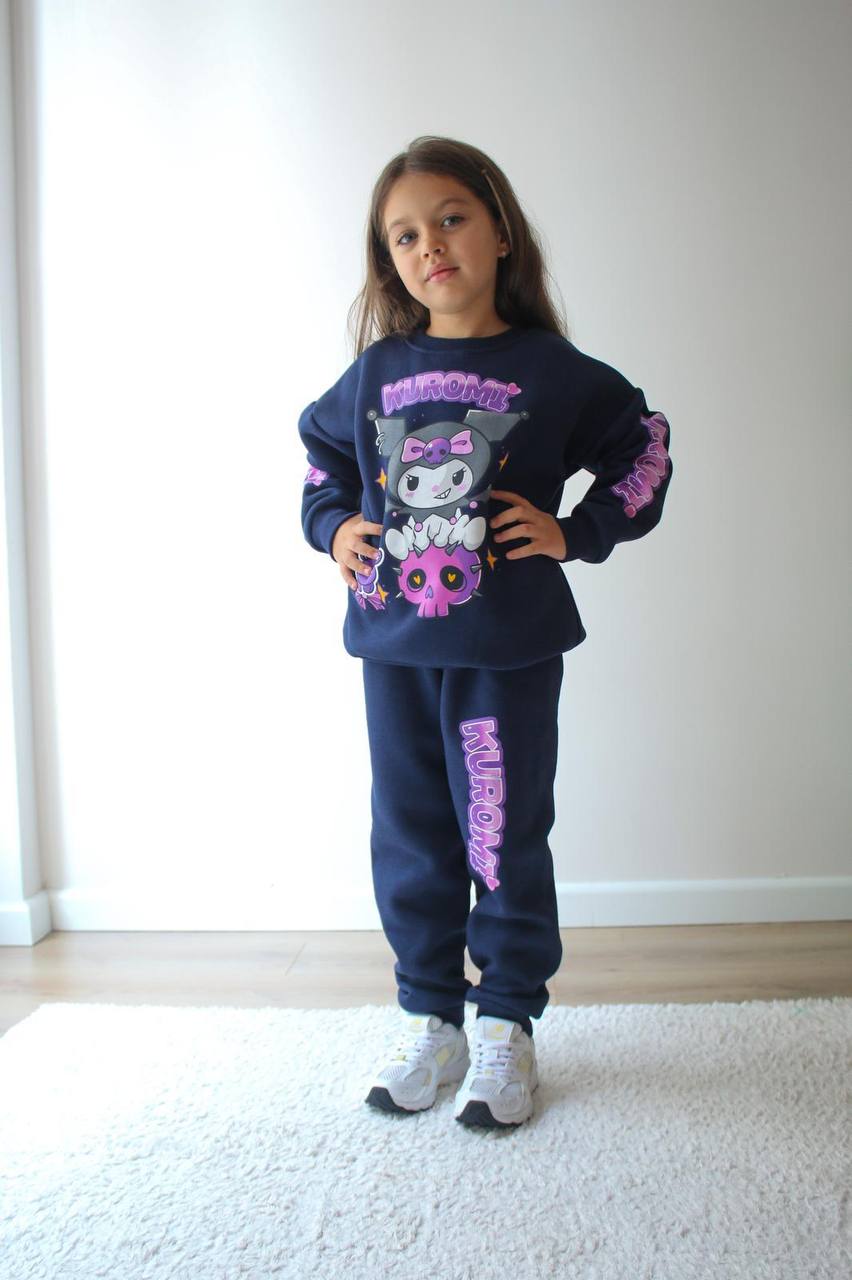 Kız Çocuk Kuromi Lacivert Takım