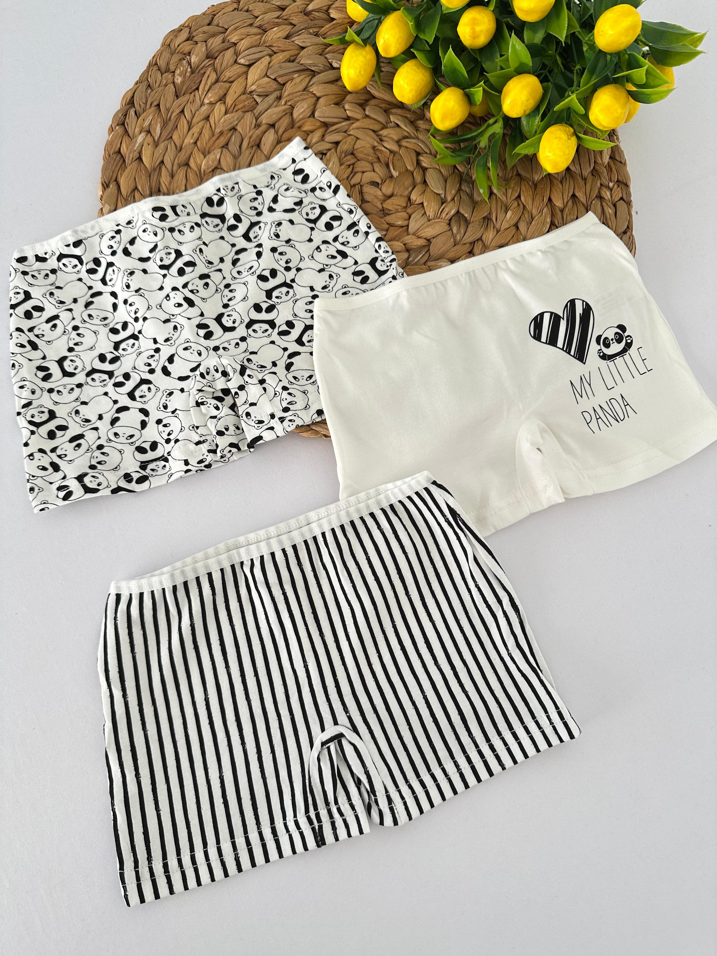 Kız Çocuk Panda Desenli 3’lü Boxer Set
