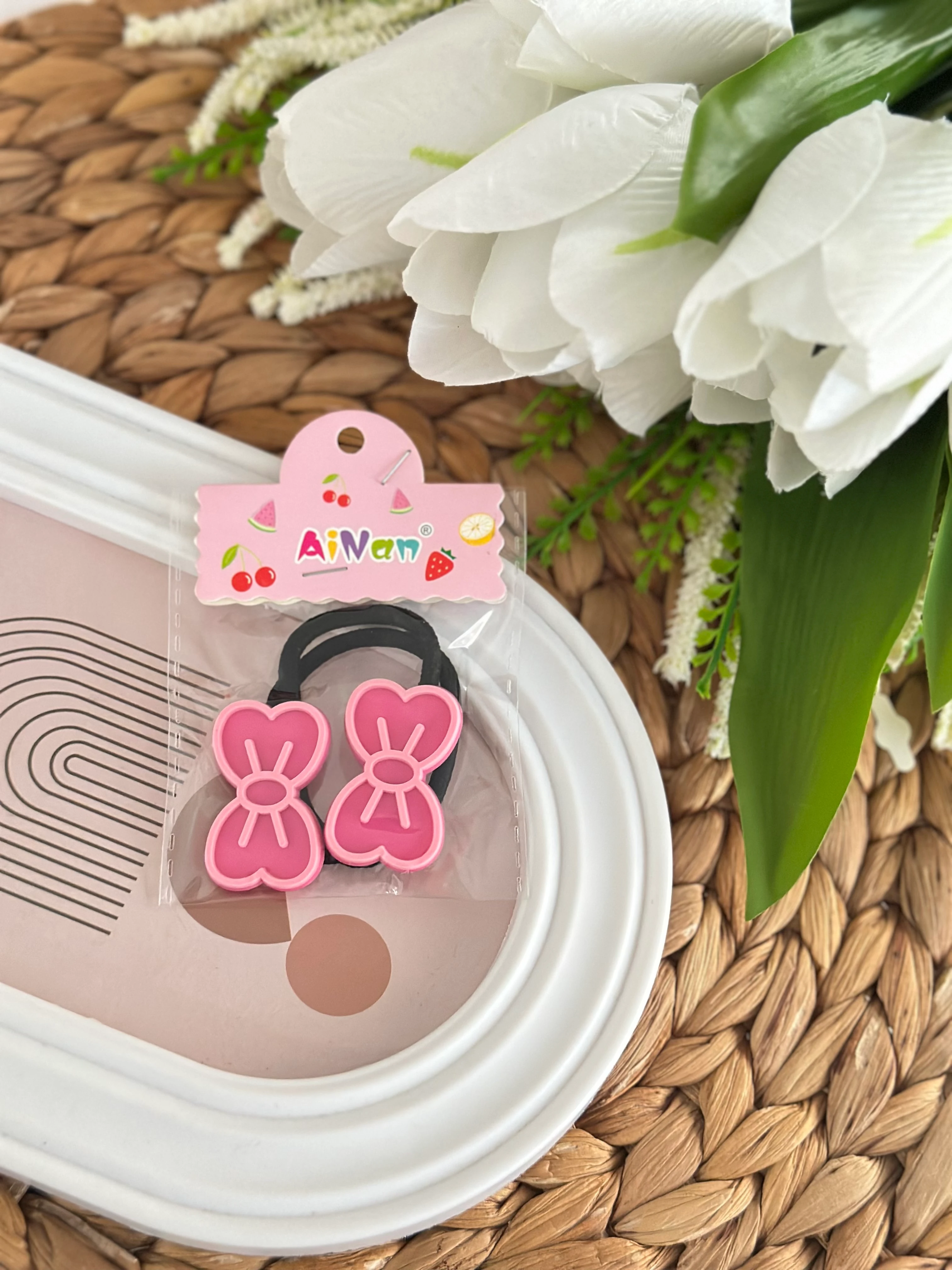 Fuşya 2'li Lastik Toka