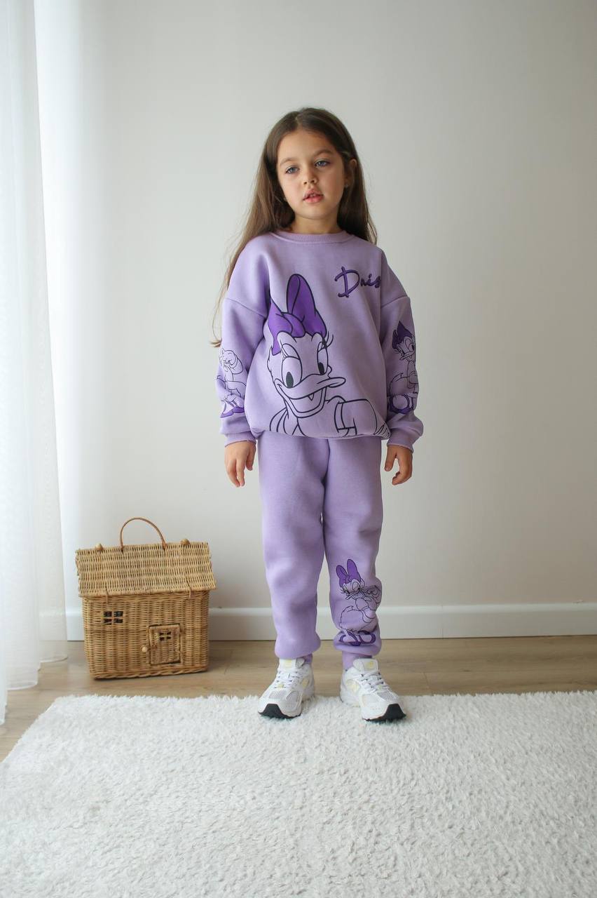 Kız Çocuk Mor Daisy Alt-Üst Takım