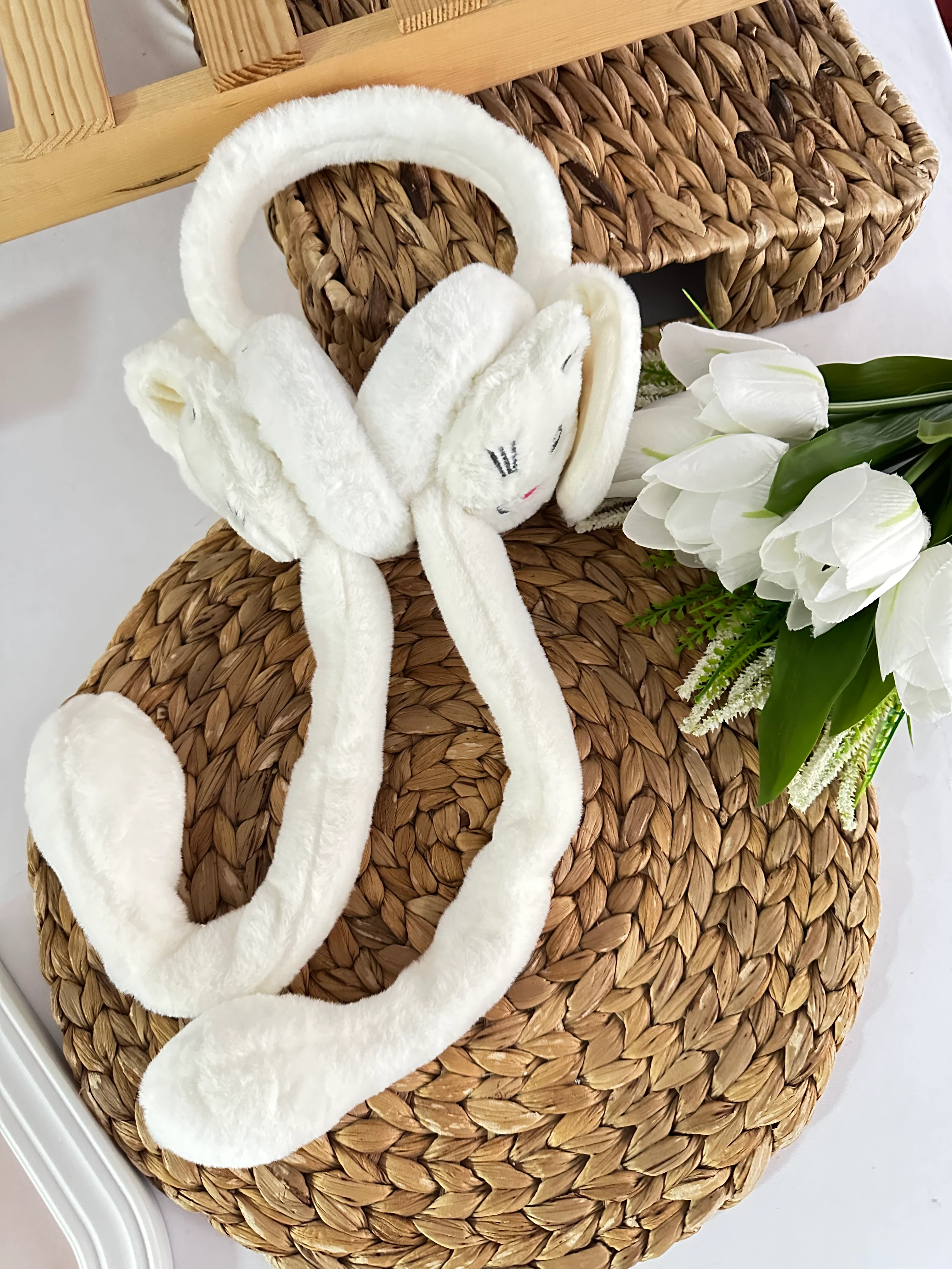 Kız Çocuk Beyaz Kedi Figürlü Kulaklık