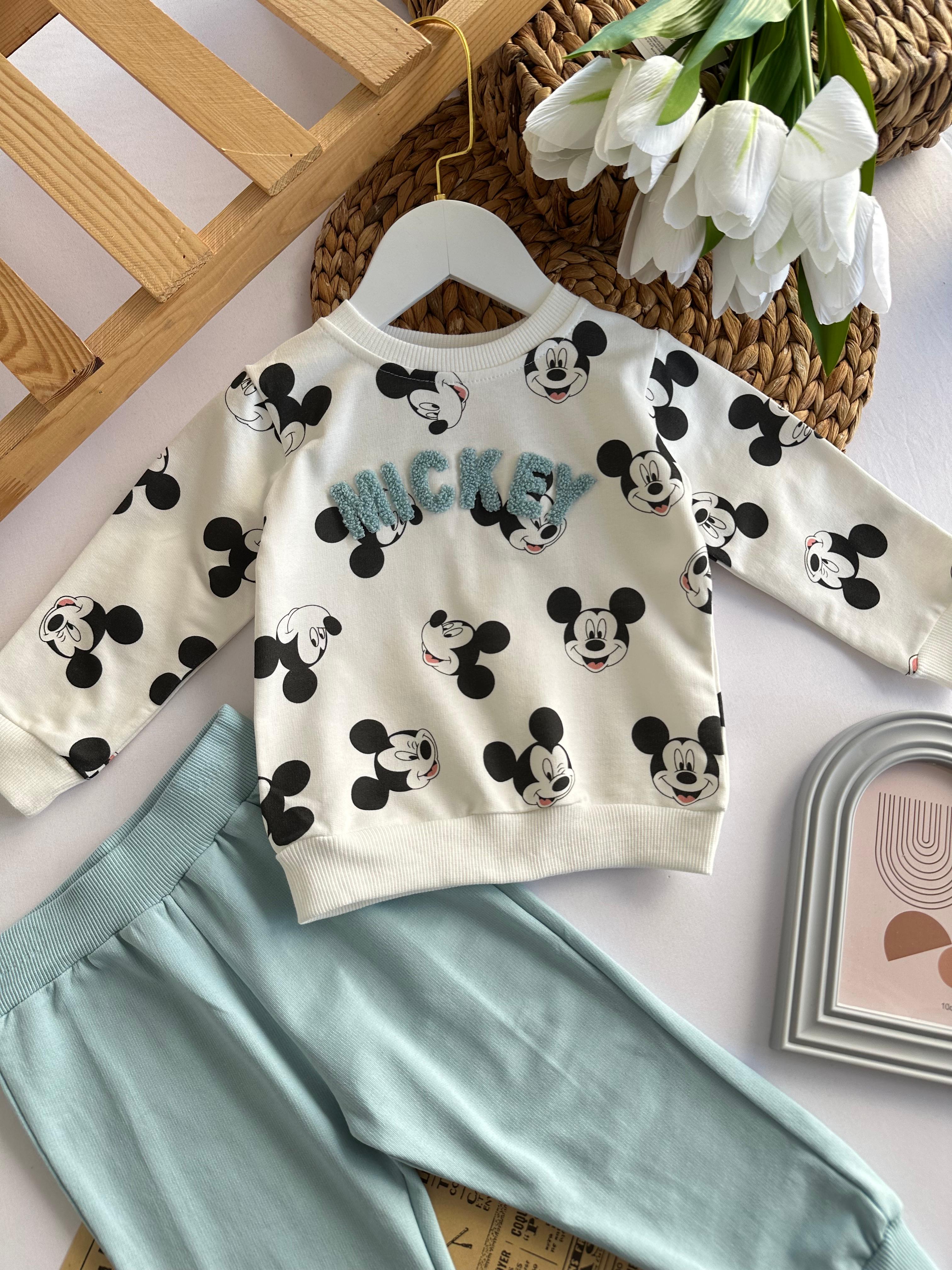 Erkek Bebek Mavi Mickey Takım