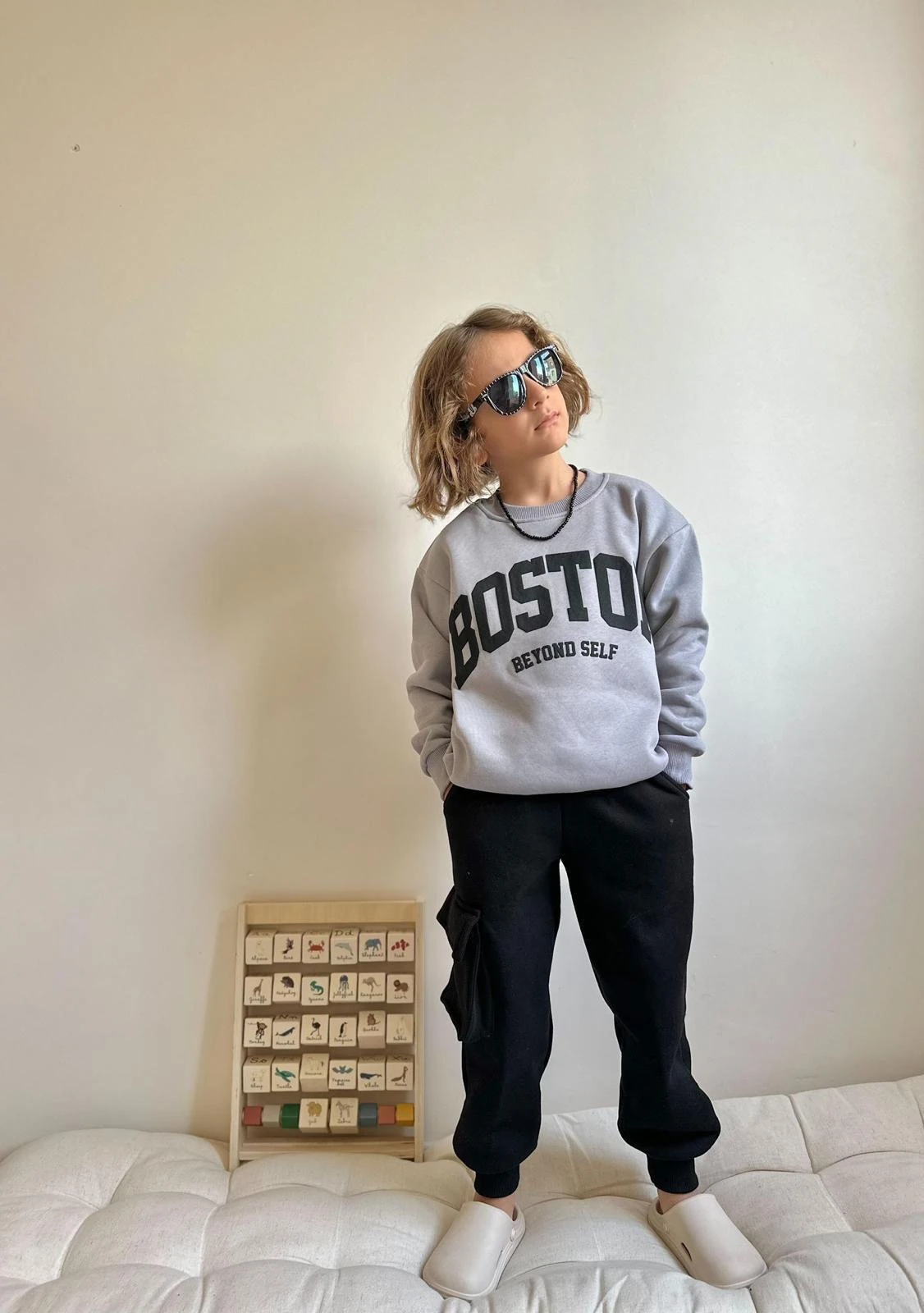 Erkek Çocuk Gri Boston Takım