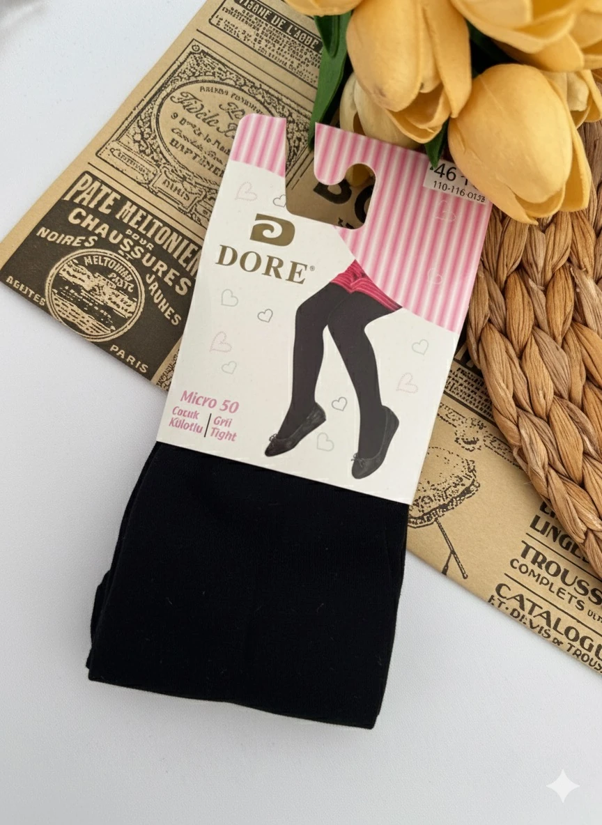 Kız Çocuk Siyah Mİcro Külotlu Çorap