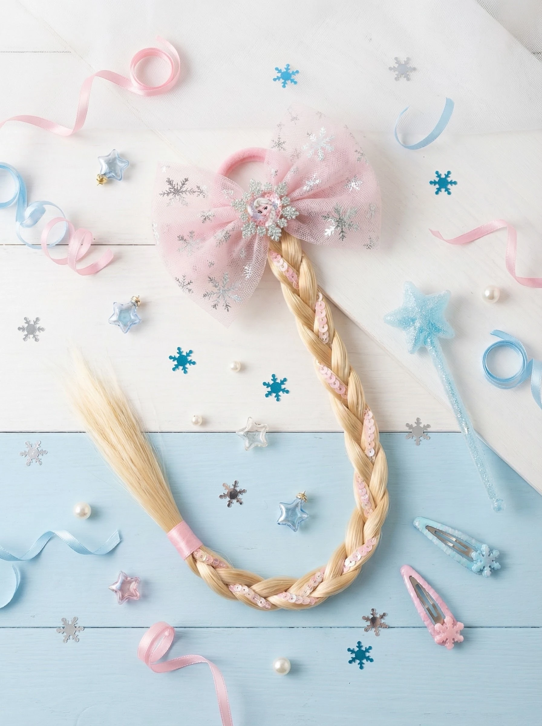 Kız Çocuk Frozen Pembe Örgü Saç Toka