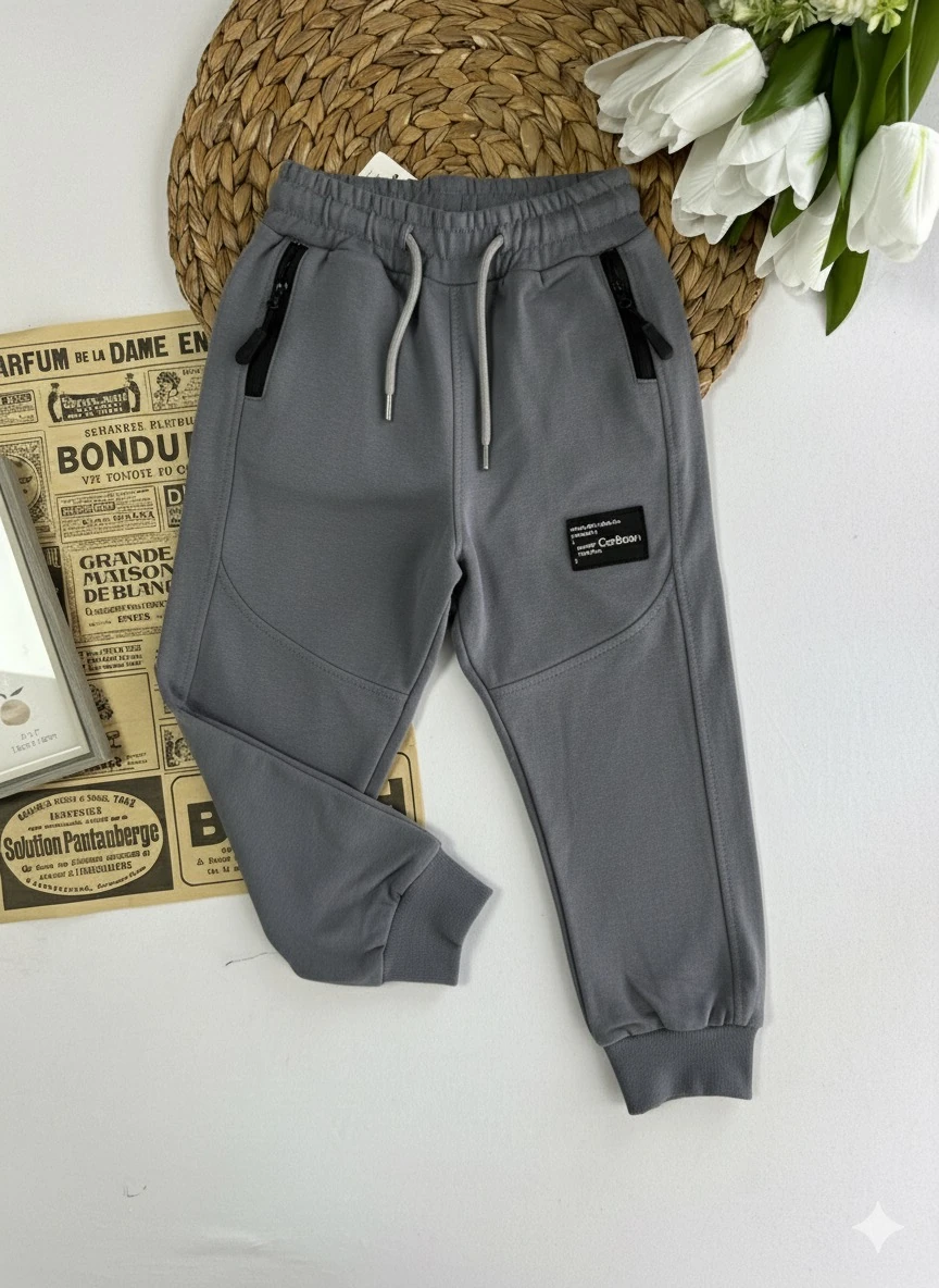  Antrasit Fermuarlı Eşofman Altı