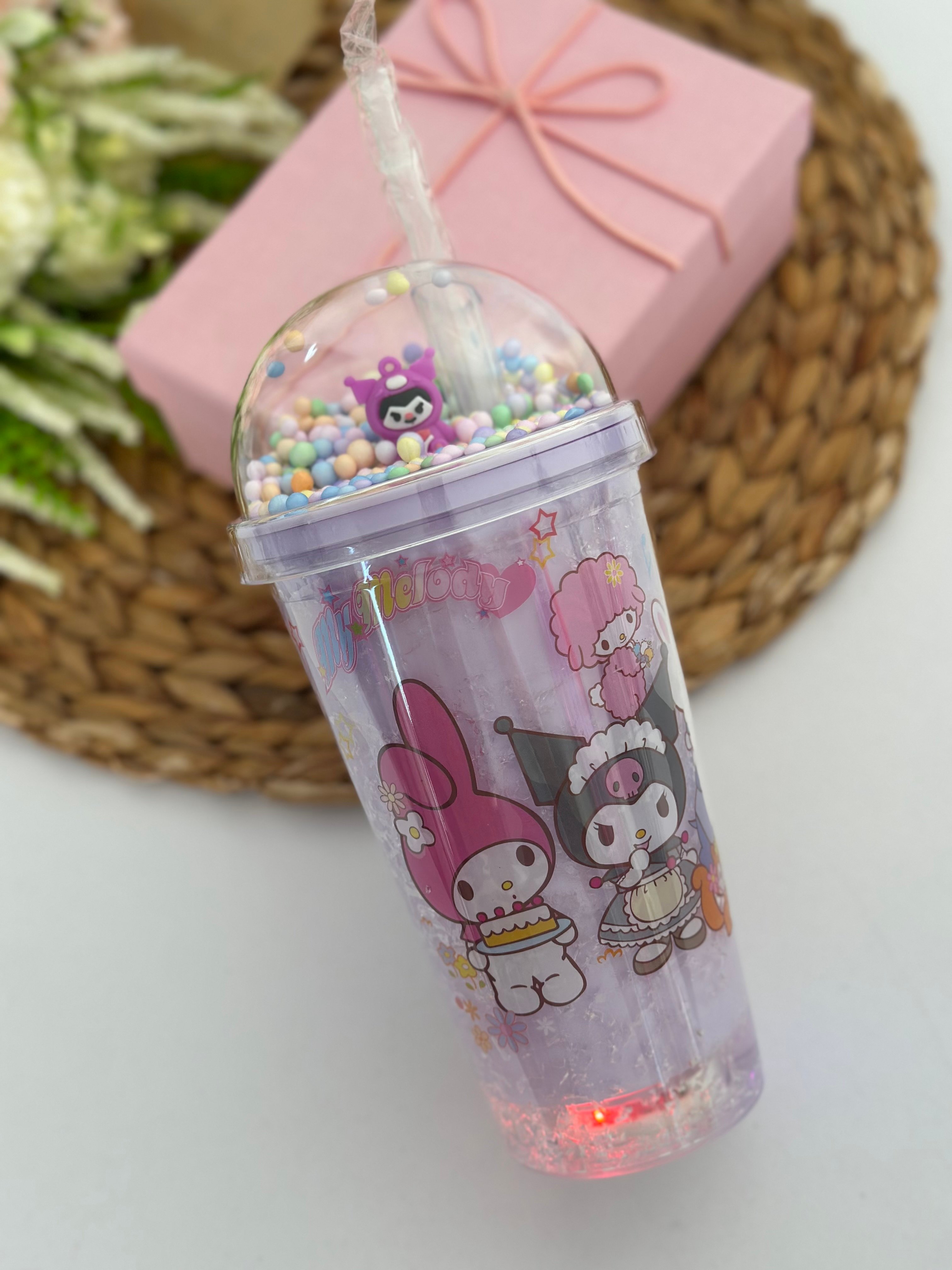 Lila Kuromi Işıklı Pipetli Suluk