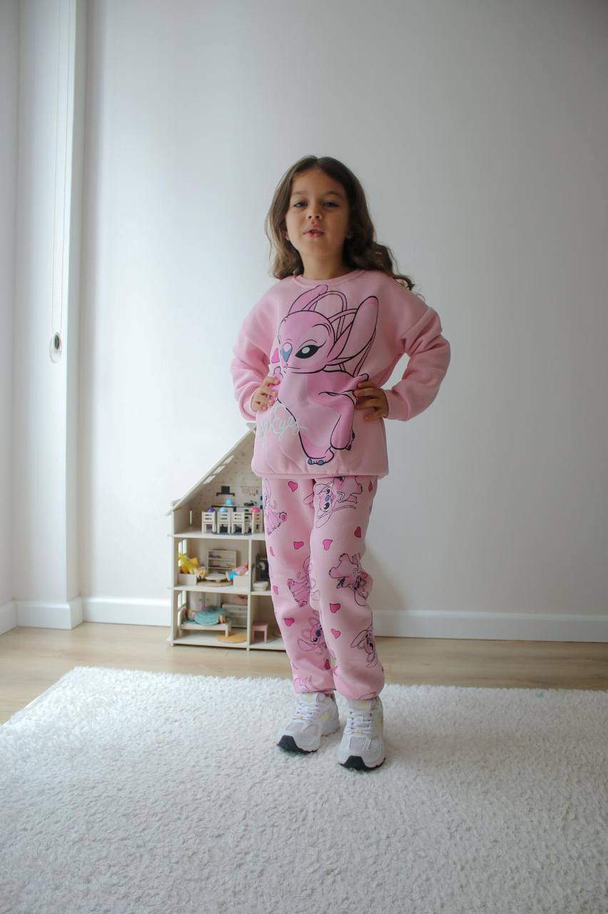 Kız Çocuk Pembe Angel Stitch Alt-Üst Takım