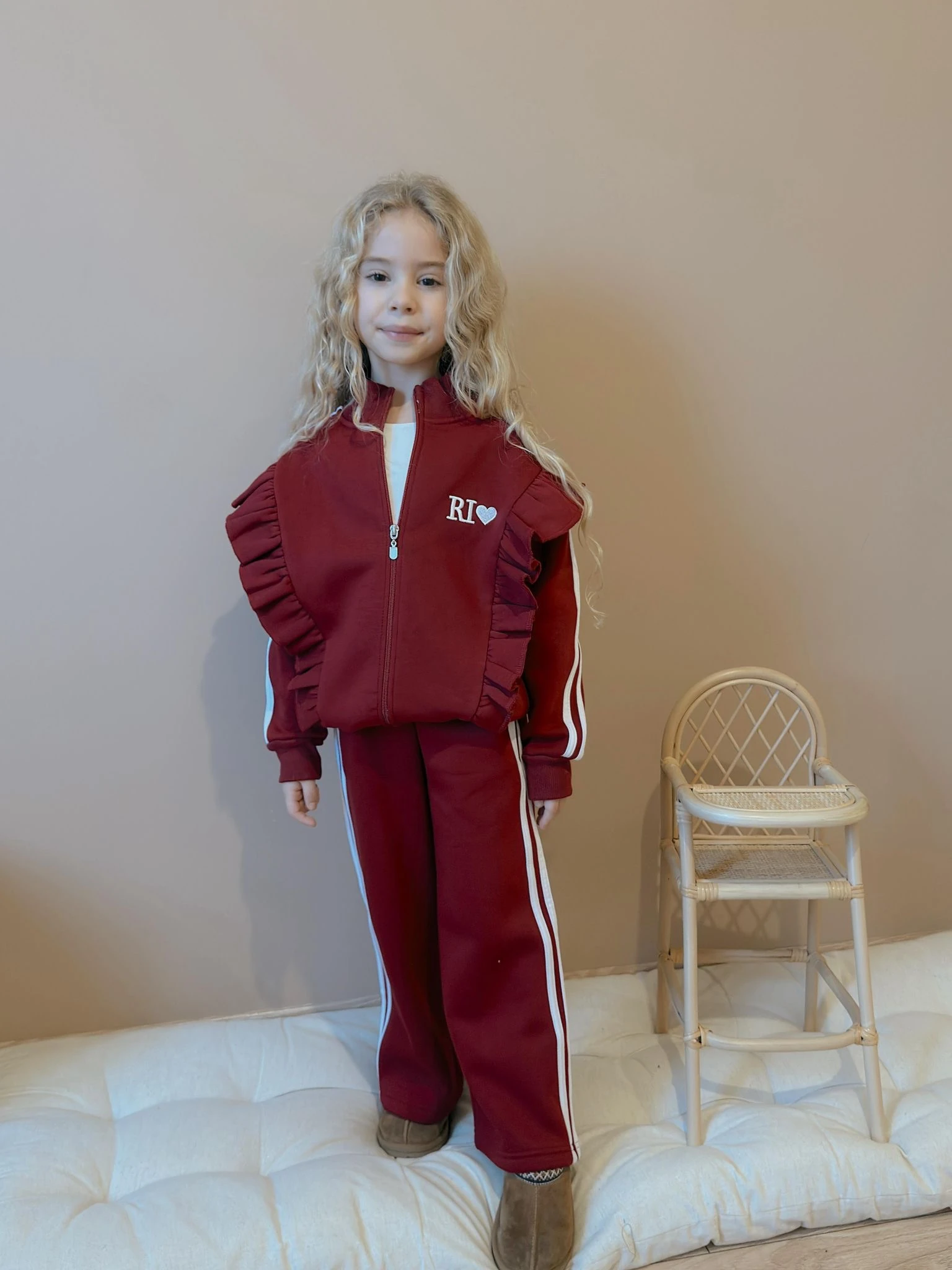 Kız Çocuk Bordo Fermuarlı  Rio Takım