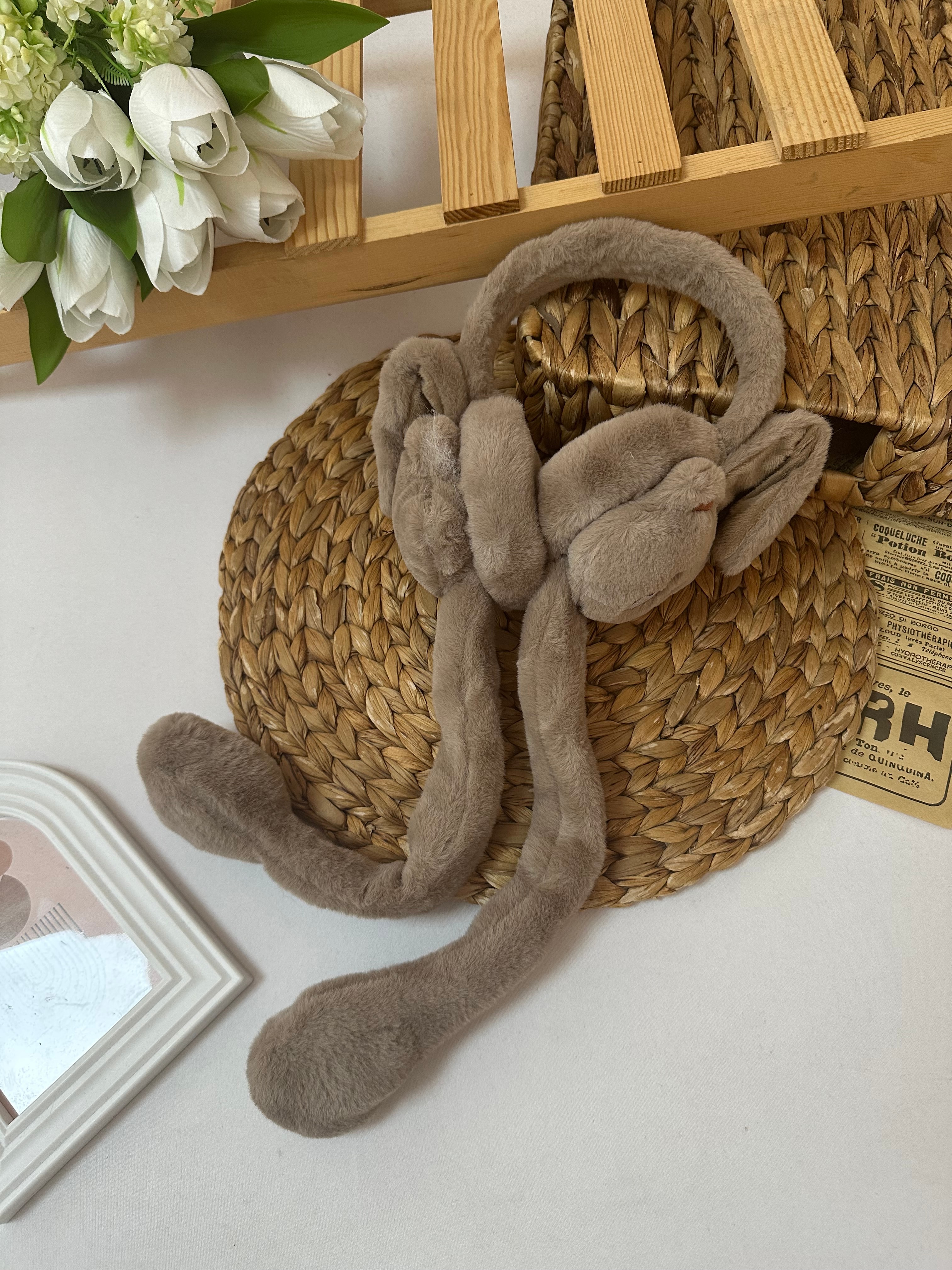 Kız Çocuk Kahverengi Hareketli Peluş Kulaklık