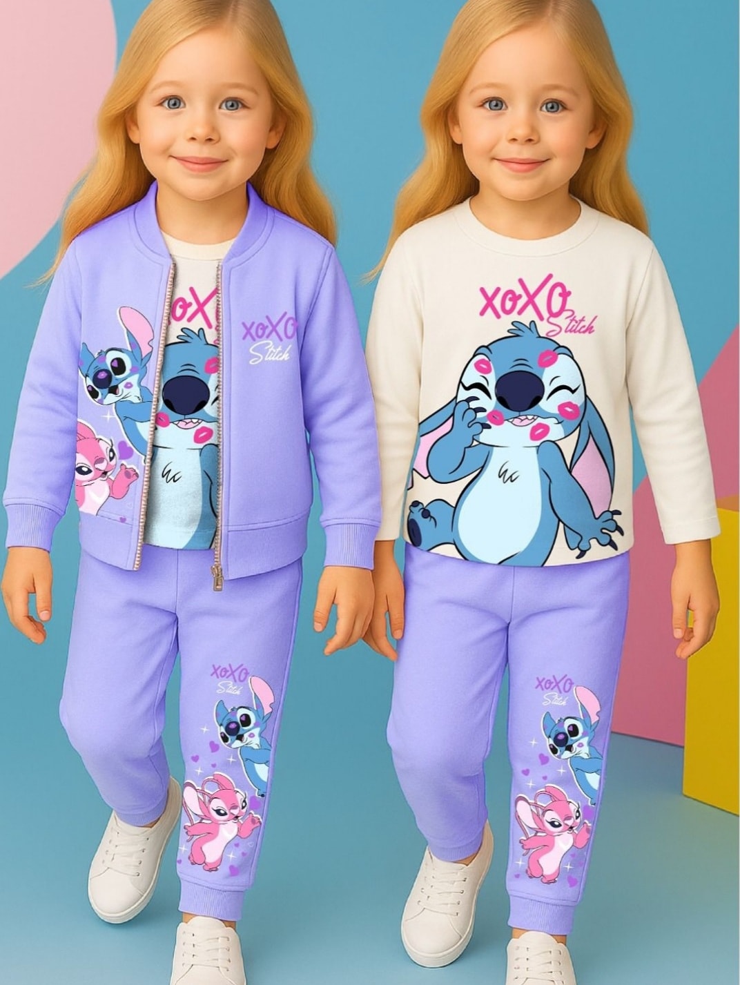 Kız Çocuk Lila Stitch 3'lü Takım
