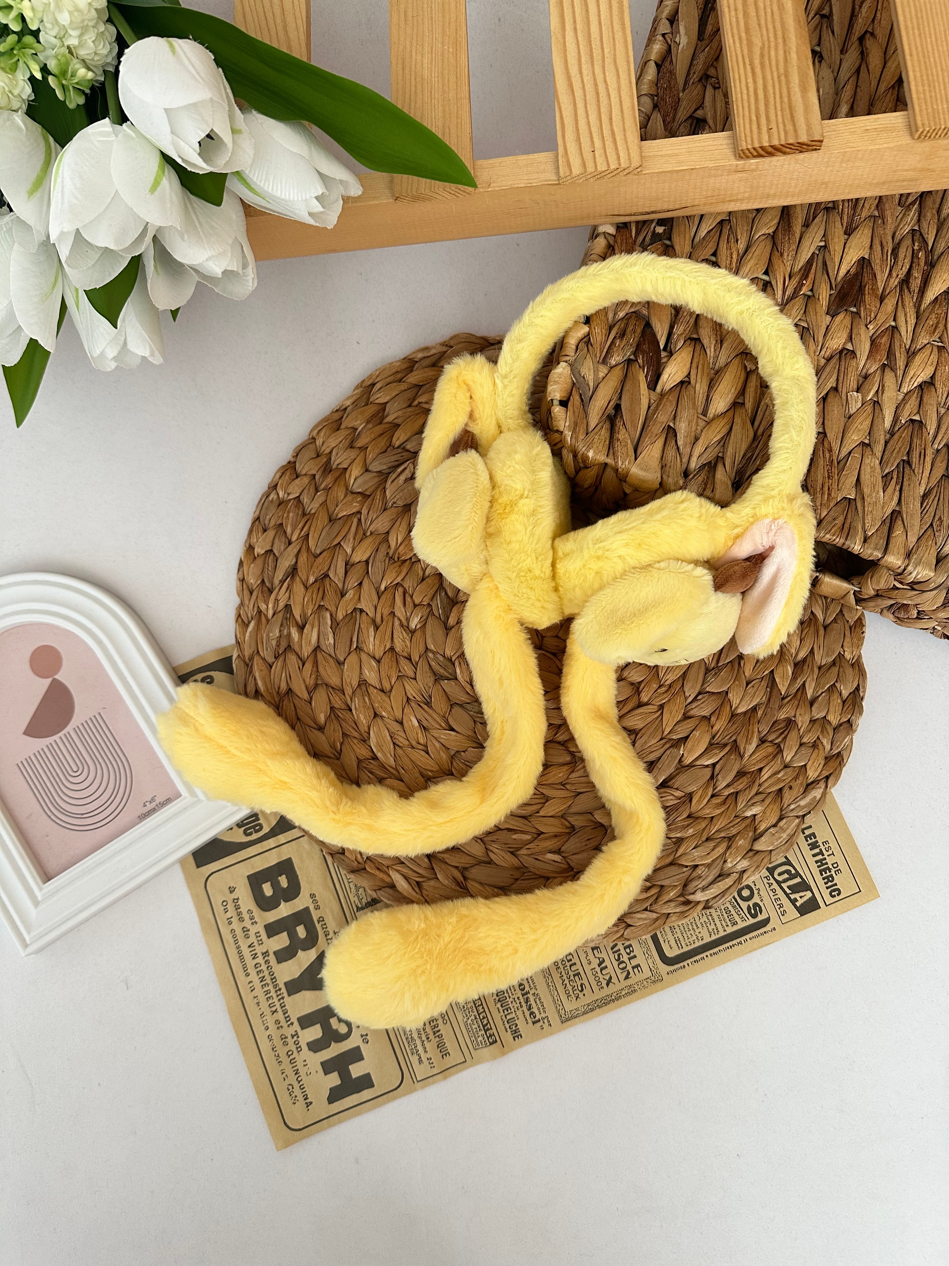 Kız Çocuk Sarı Sanrio Hareketli Peluş Kulaklık