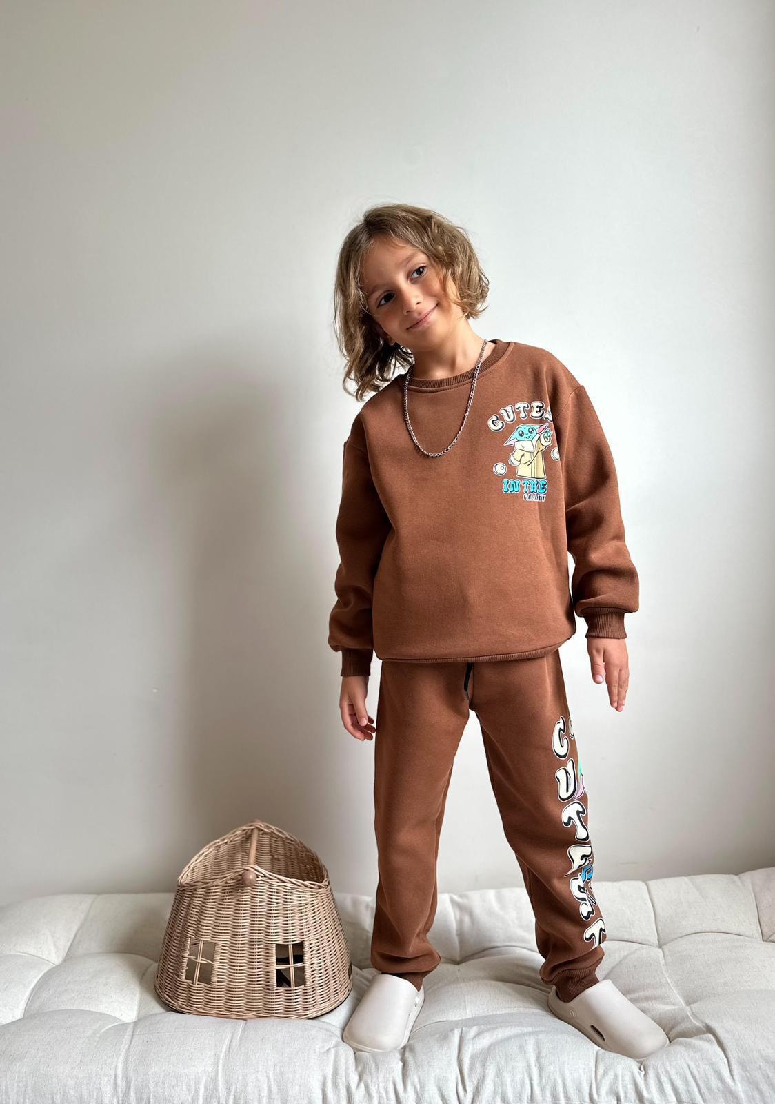 Erkek Çocuk Kahverengi Cutest Takım