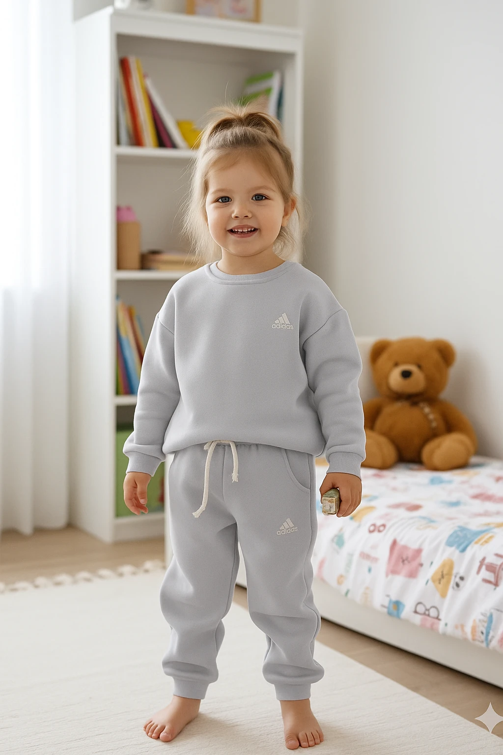 Kız Çocuk Gri Marka Alt-Üst Takım