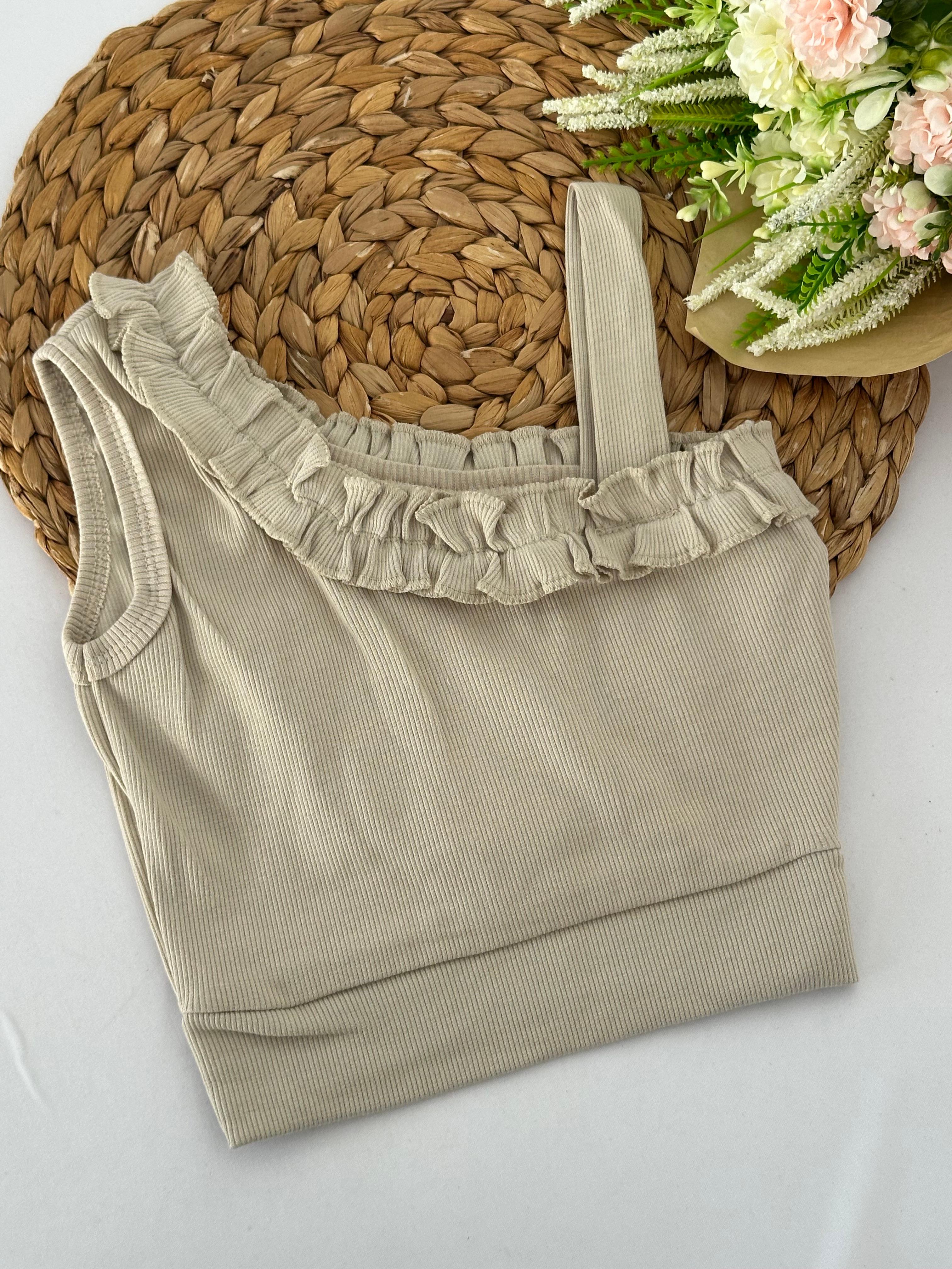 Kız Çocuk Taş Fırfırlı Model Crop