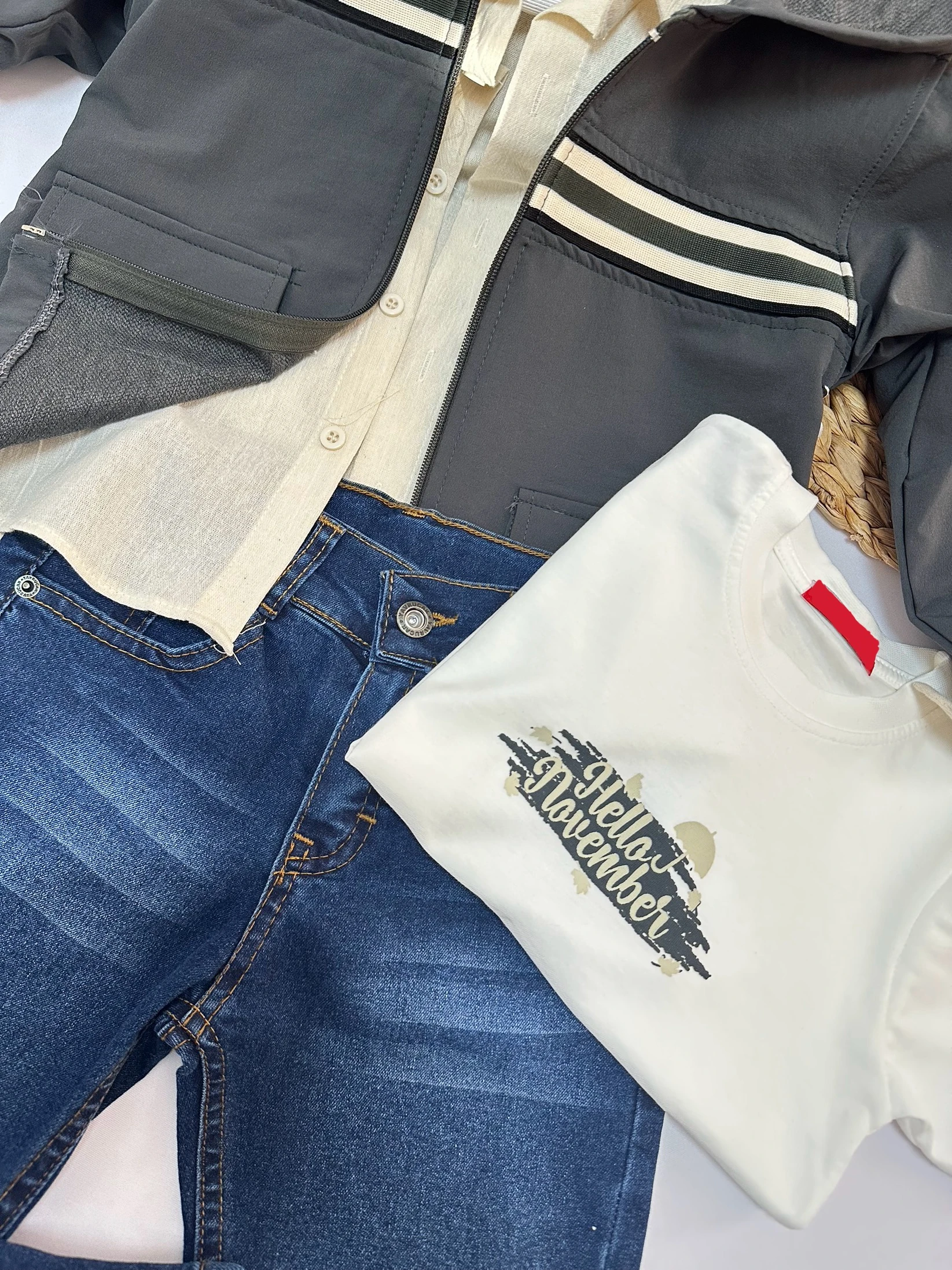 Erkek Çocuk Anrtasit Ceket Kot Pantolon Nowember 4'lü Takım